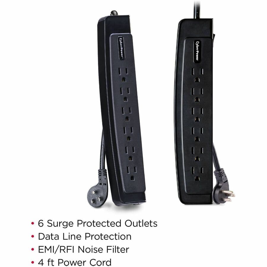 CyberPower CSP604T 6-outlet surge protector with 1,350 joules and RJ11 line protection