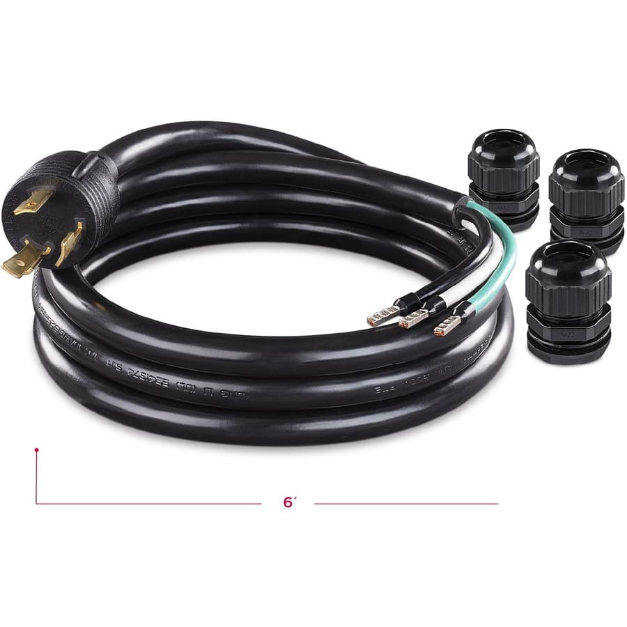 6FT, NEMA L6-30P TO 3-WIRE (ROJ), 10 AWG, INCLUDES 3X CABLE GLANDS view 2