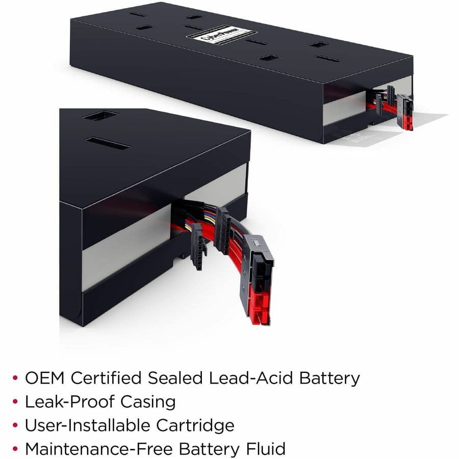 CyberPower RB1260X8 replacement battery cartridge with eight sealed 12V 6Ah batteries