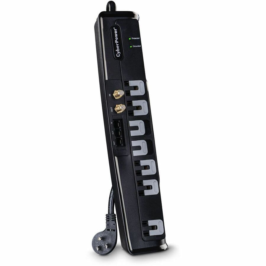 CyberPower CSHT706TC 7-outlet surge protector for office power distribution