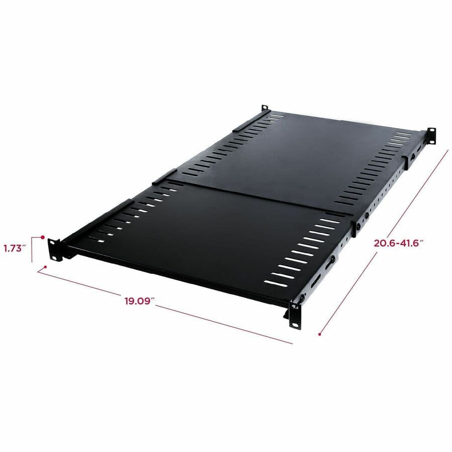 CyberPower CRA50006 19 inch 1U heavy-duty 4-post rack shelf, adjustable depth, 135 lb capacity