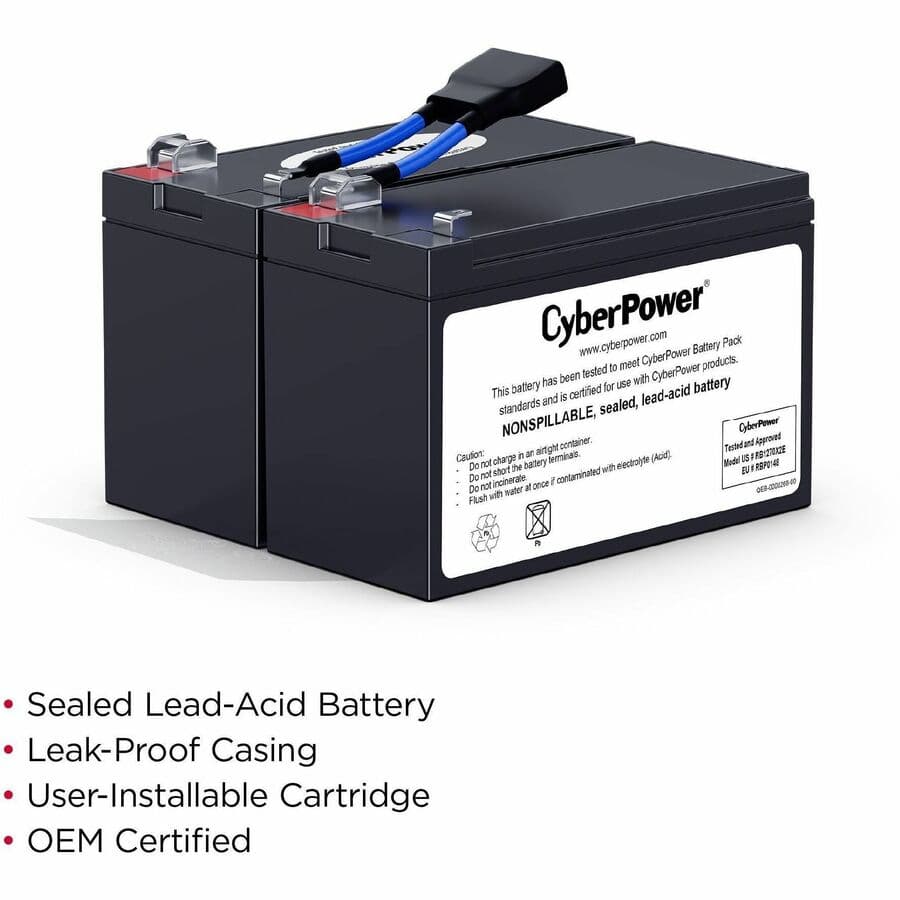 CyberPower RB1270X2E replacement battery pack with 2 x 12V 7Ah batteries