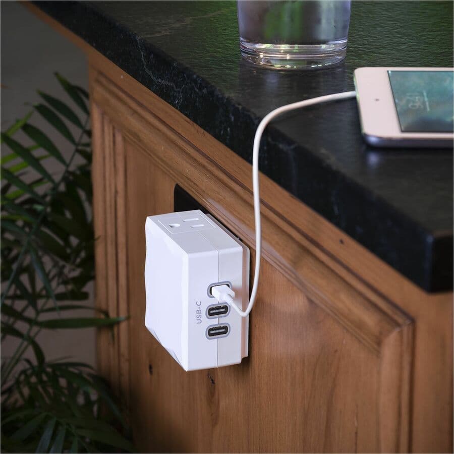 CyberPower P2WUC3 wall-tap surge protector with 3 USB-C ports and 30 W output