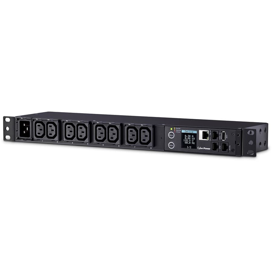 CYBERPOWER 20A MONITORED PDU 8 IEC-320 1U 10FT 3YR WTY view 2