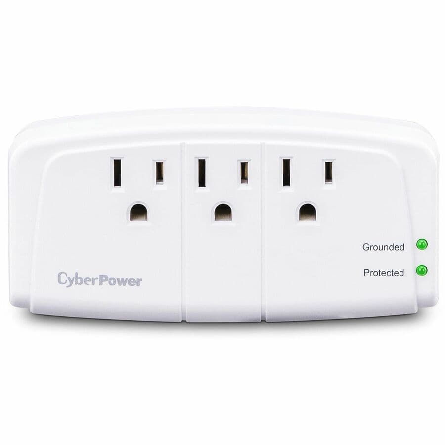 CyberPower CSB300W Surge Protector, 3 Outlets, 900 J | Wall Tap