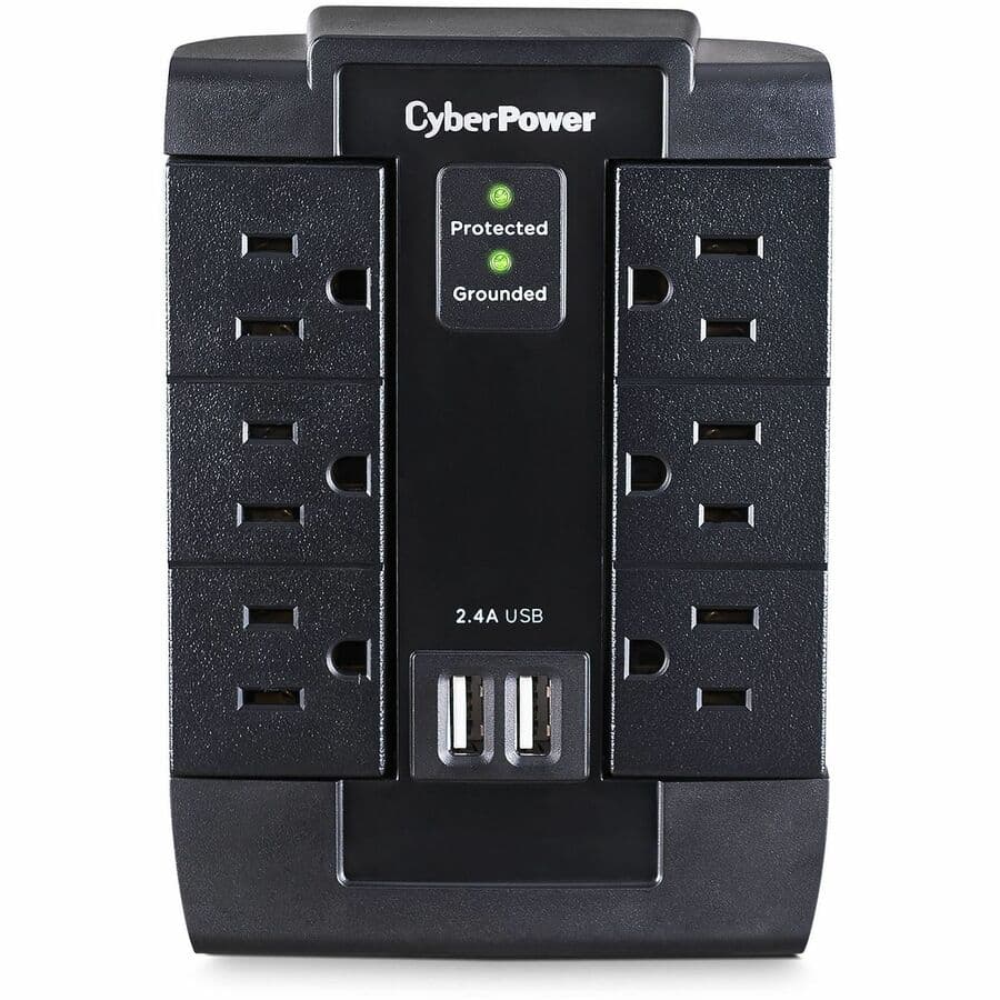 CyberPower CSP600WSU Surge Protector 1,200 J, 6 Outlets | USB, Home Office