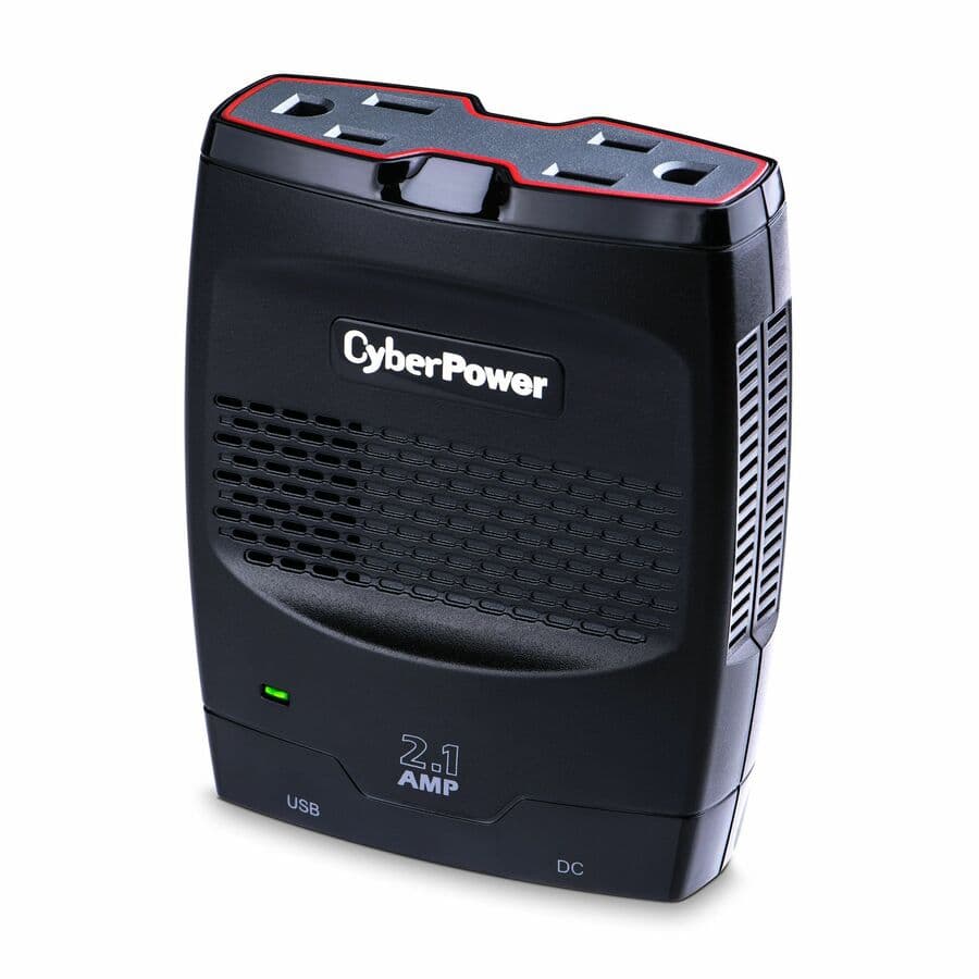 CyberPower CPS175SURC1 mobile auto plug with two 5-15R outlets and 2.1 A USB charging port
