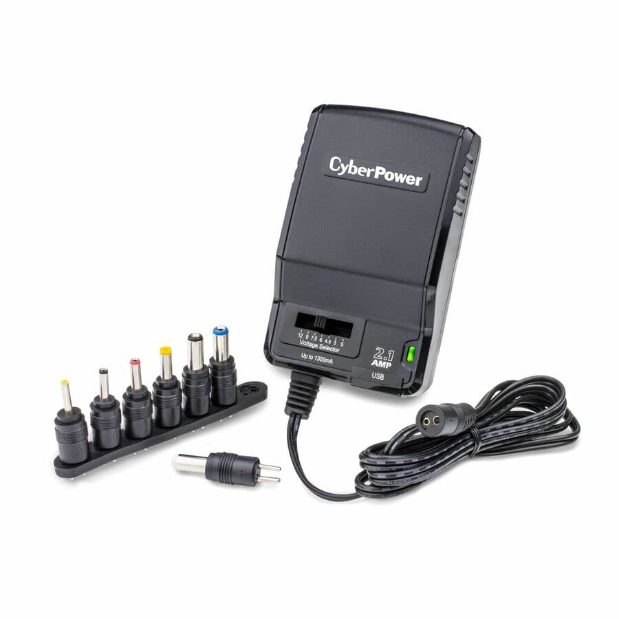 CyberPower universal power adapter with 3-12 V output and NEMA 5-15P plug
