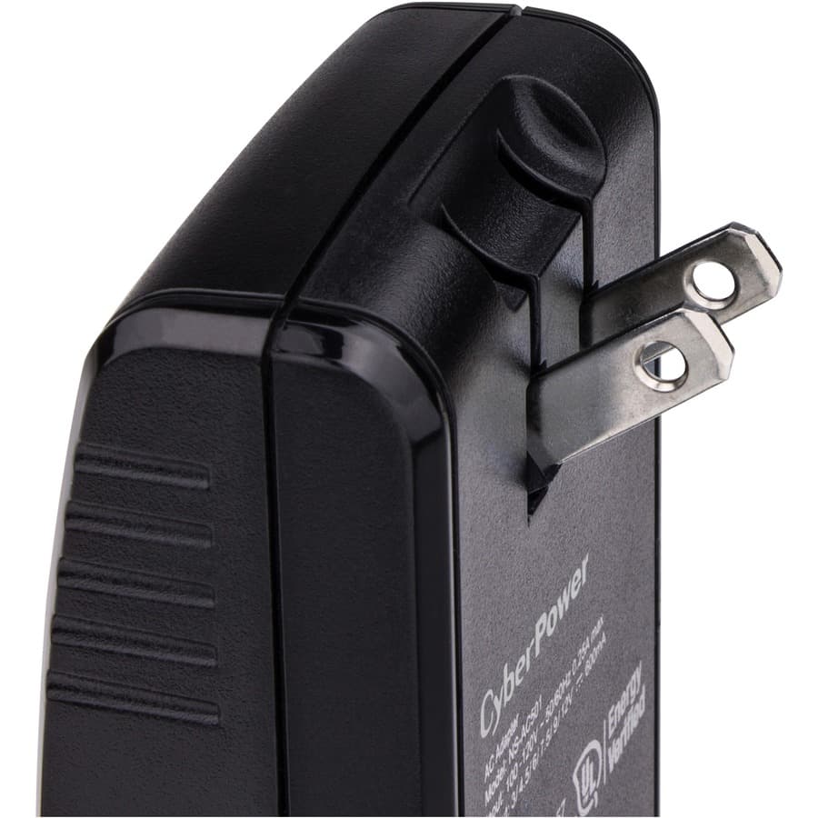 CyberPower CPUAC600 universal power adapter with NEMA 5-15P plug and selectable 3-12V output