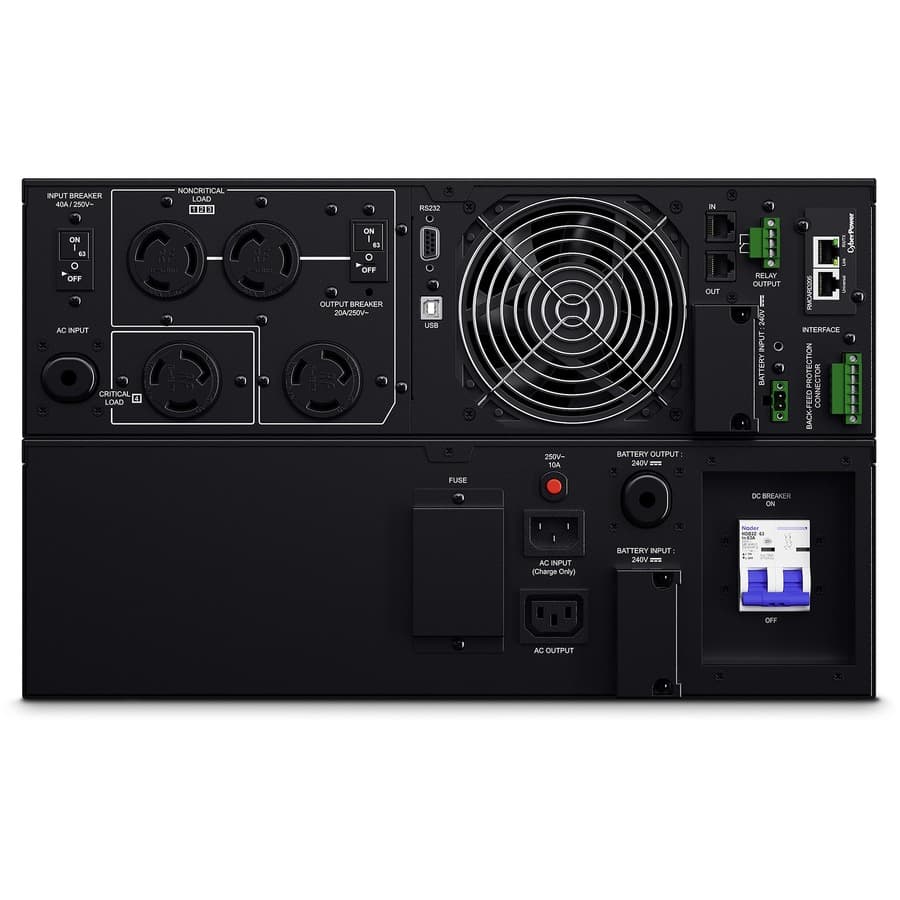 6KVA/5.4KW ONLINE UPS 6U RT view 6