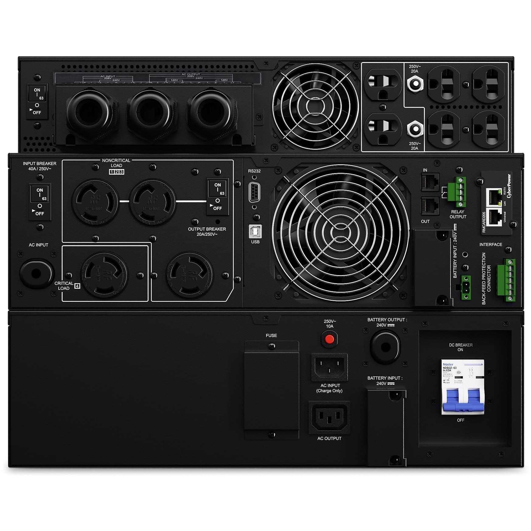 CyberPower OL6KRTF online RT rack mount UPS with transformer and installed RMCARD205