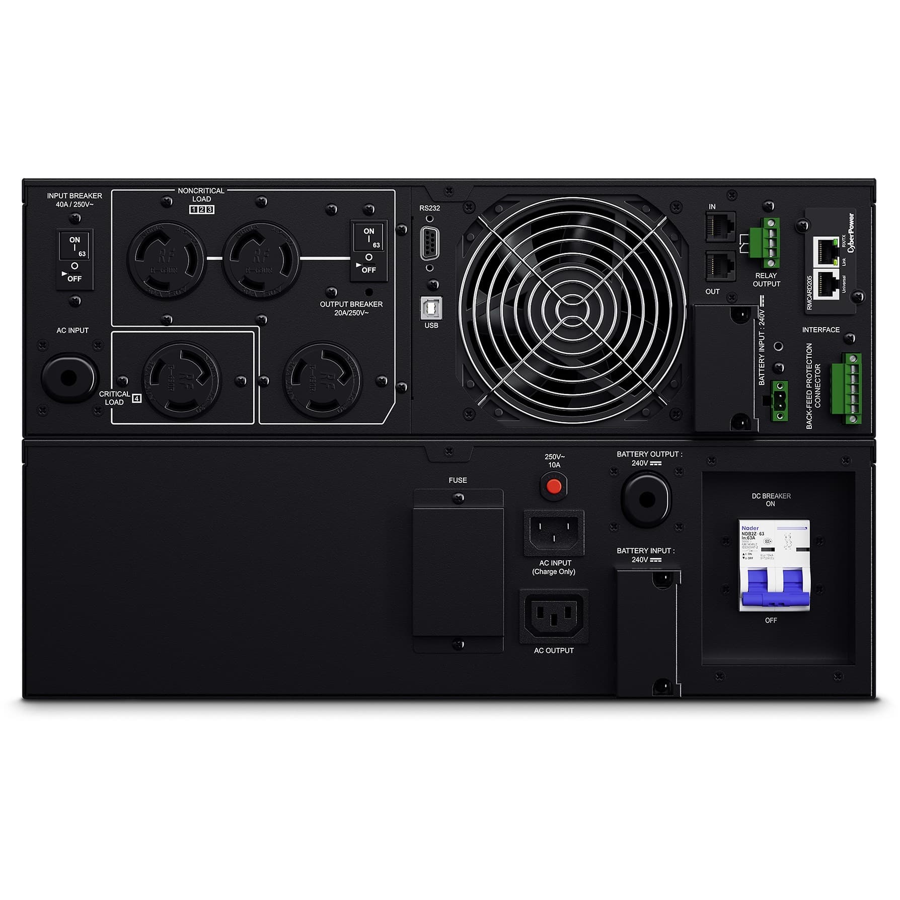 6KVA/5.4KW ONLINE UPS 6U RT view 8