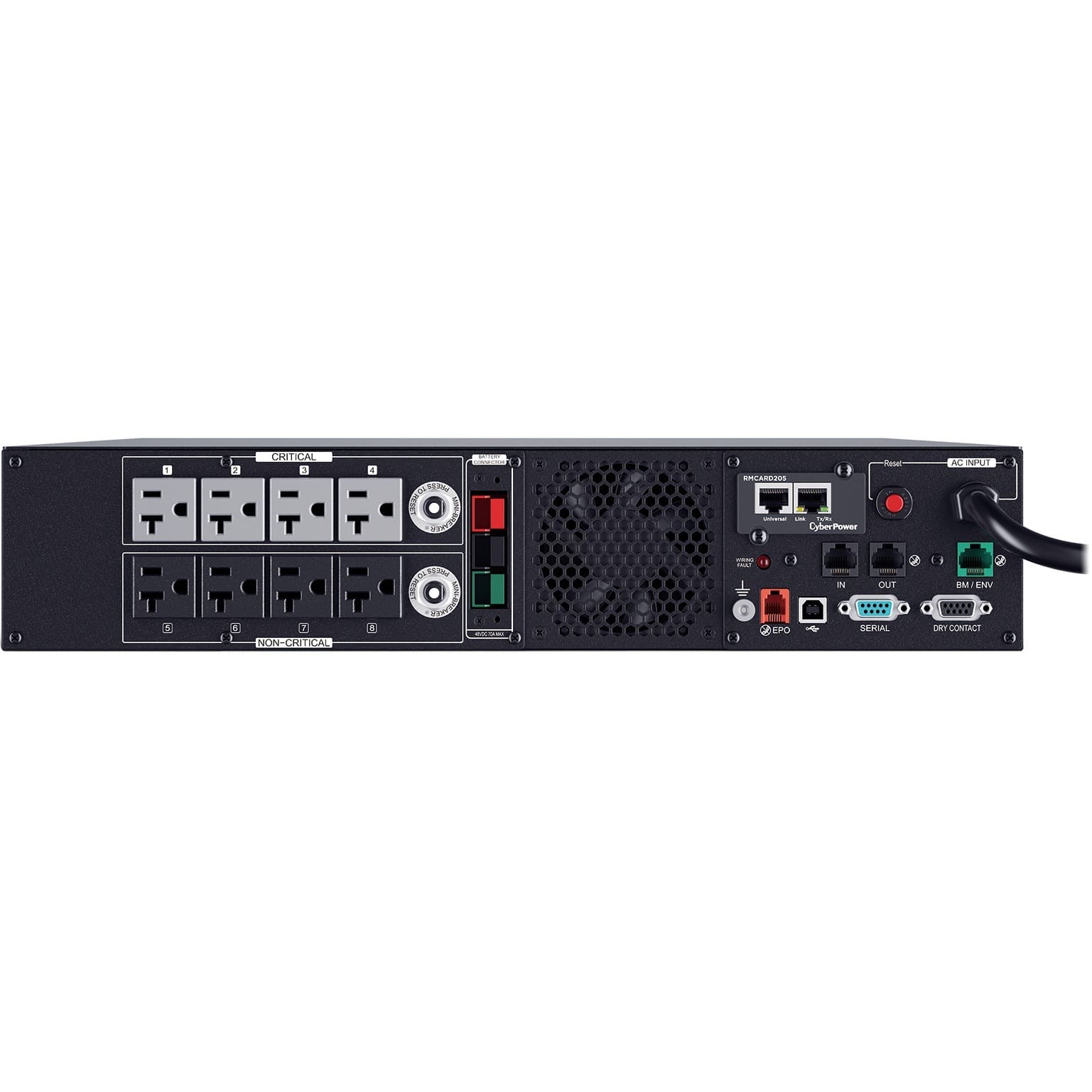 CyberPower PR2200RTXL2UAN 2200VA 2200W 2U rackmount sine wave UPS with 8 NEMA 5-20R outlets
