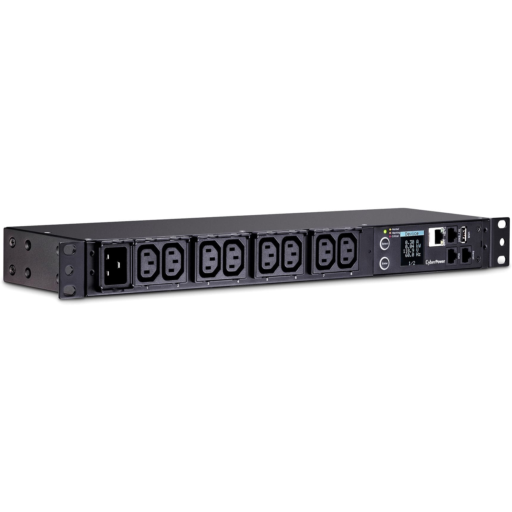 CYBERPOWER 20A MONITORED PDU 8 IEC-320 1U 10FT 3YR WTY view 5