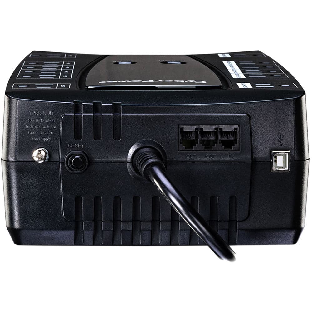 CyberPower AVRG750LCD 750 VA desktop UPS with LCD display and 12 outlets
