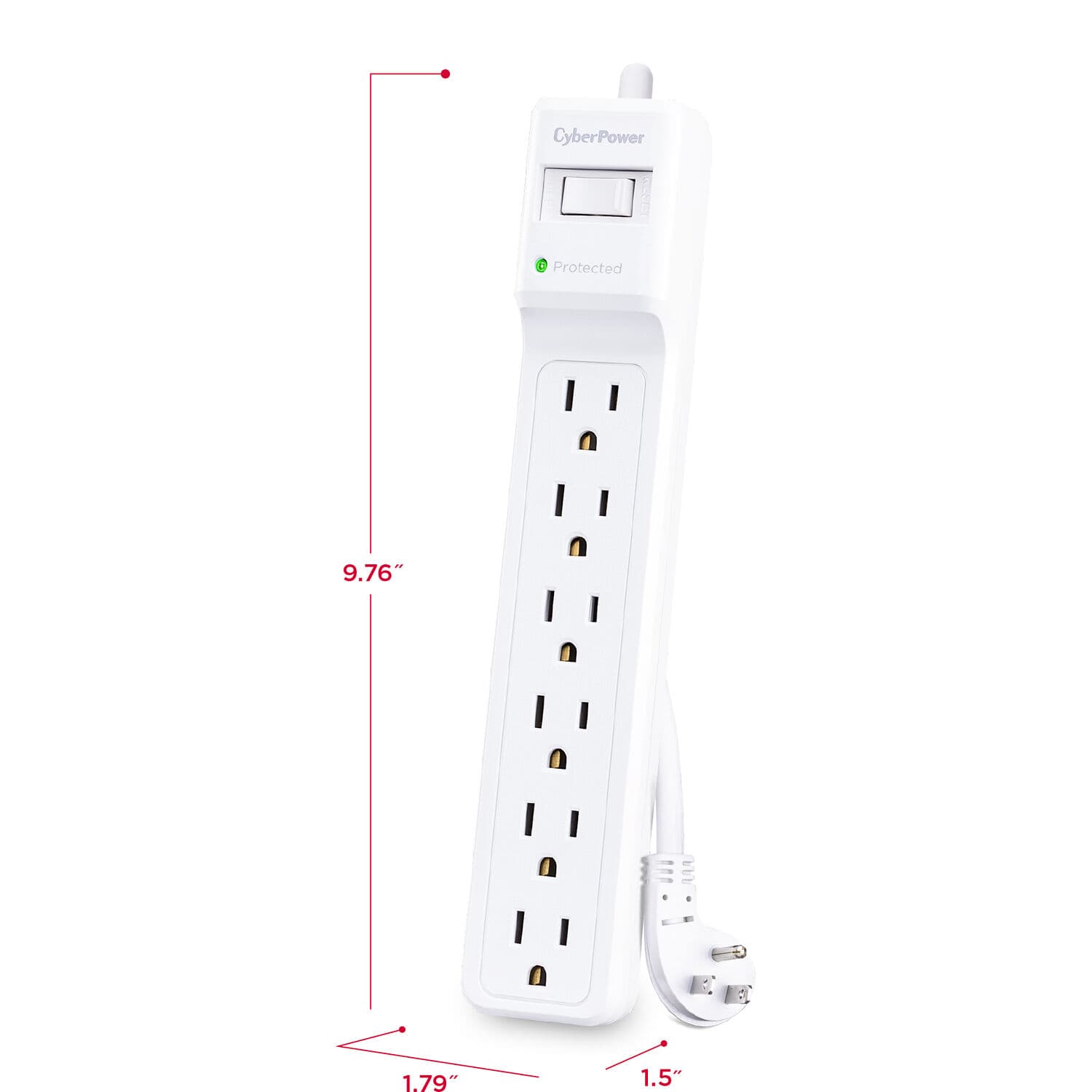 CyberPower B615 white 6-outlet surge protector with 15 ft cord and 500 J rating