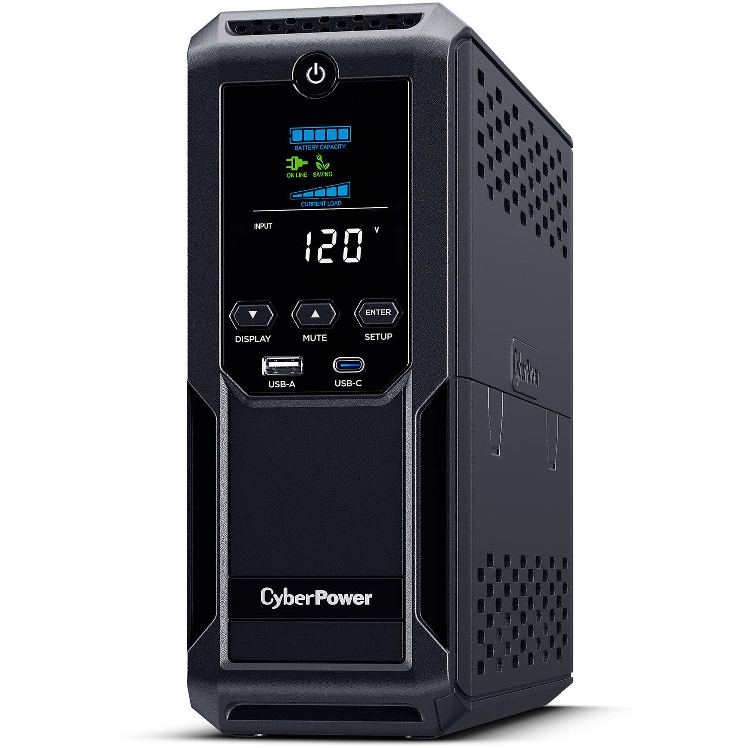 CyberPower BRG1500AVRLCD2 1500 VA 900 W mini-tower UPS with LCD display and 12 outlets