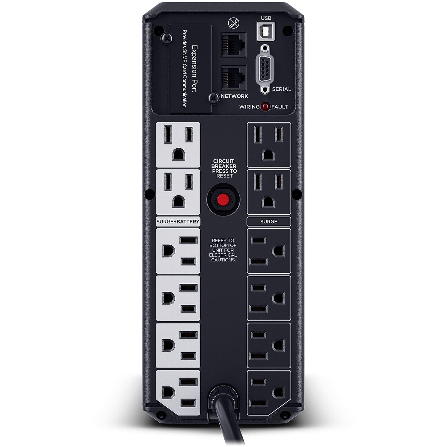 CyberPower BRG1500AVRLCD2 1500 VA 900 W mini-tower UPS with LCD display and 12 outlets