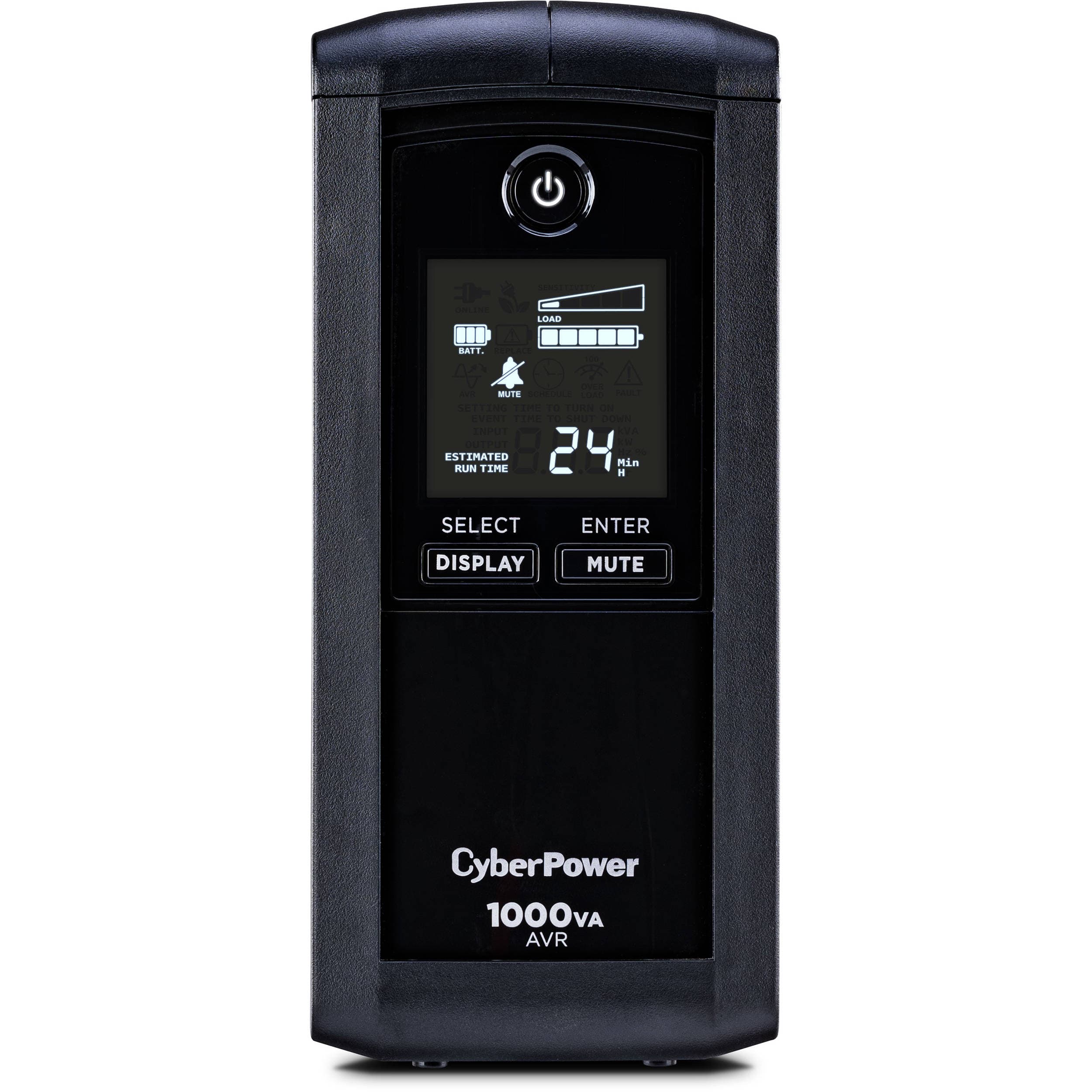 CyberPower CP1000AVRLCD desktop UPS with LCD display and 1000VA 600W capacity