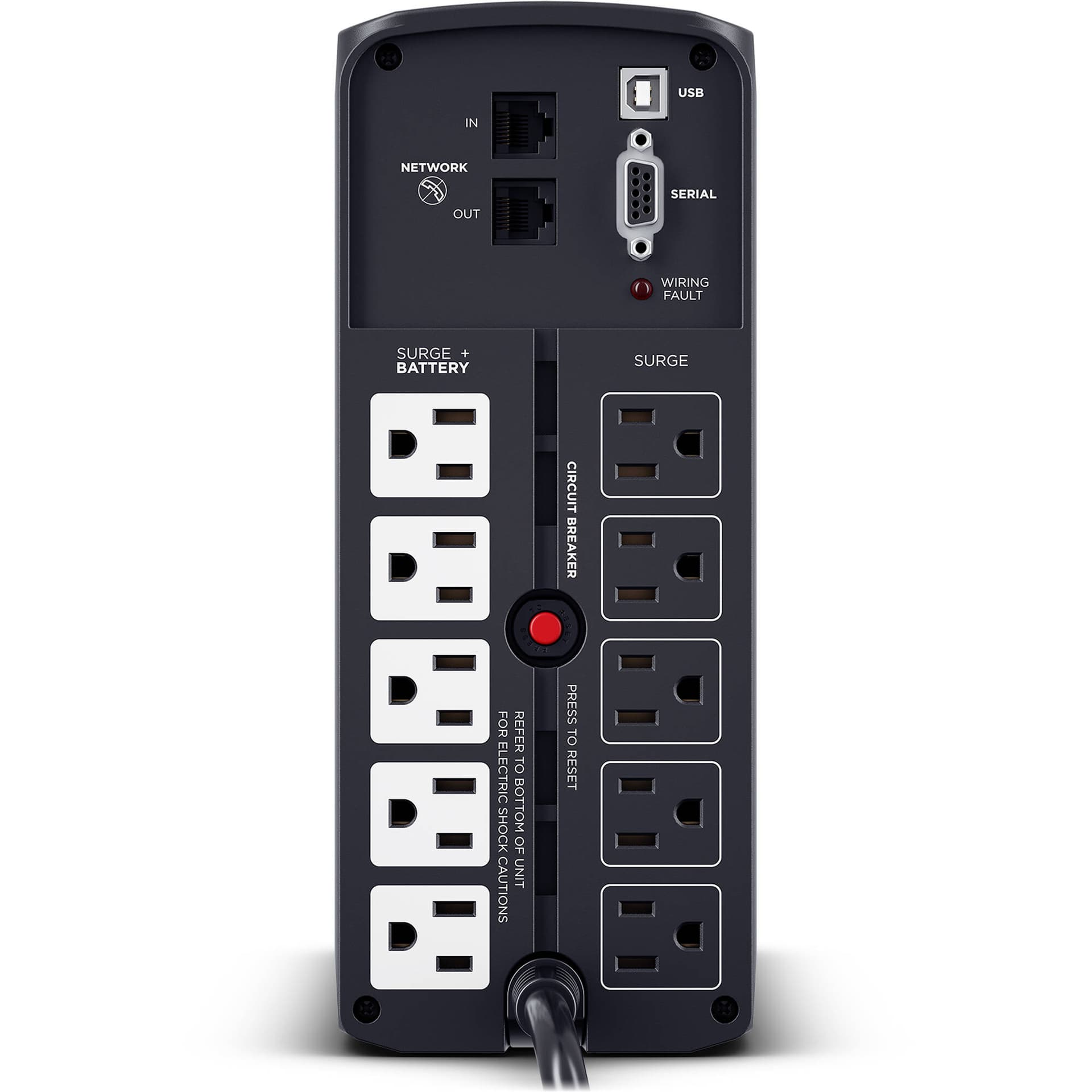 CyberPower CP1000PFCLCD 1000 VA 600 W sine wave desktop UPS with LCD and 10 outlets