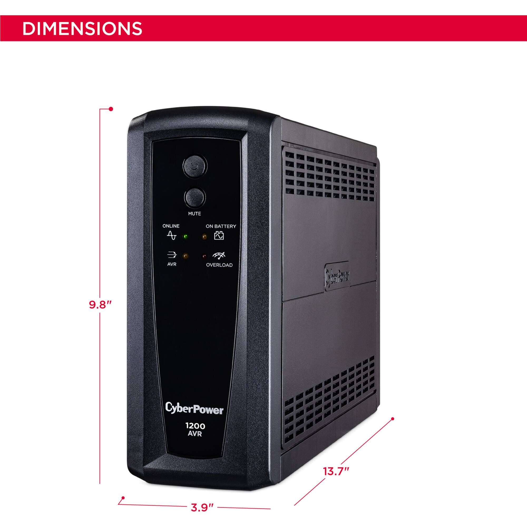 CyberPower CP1200AVR 1200VA 720W desktop UPS with AVR and 10 NEMA 5-15R outlets