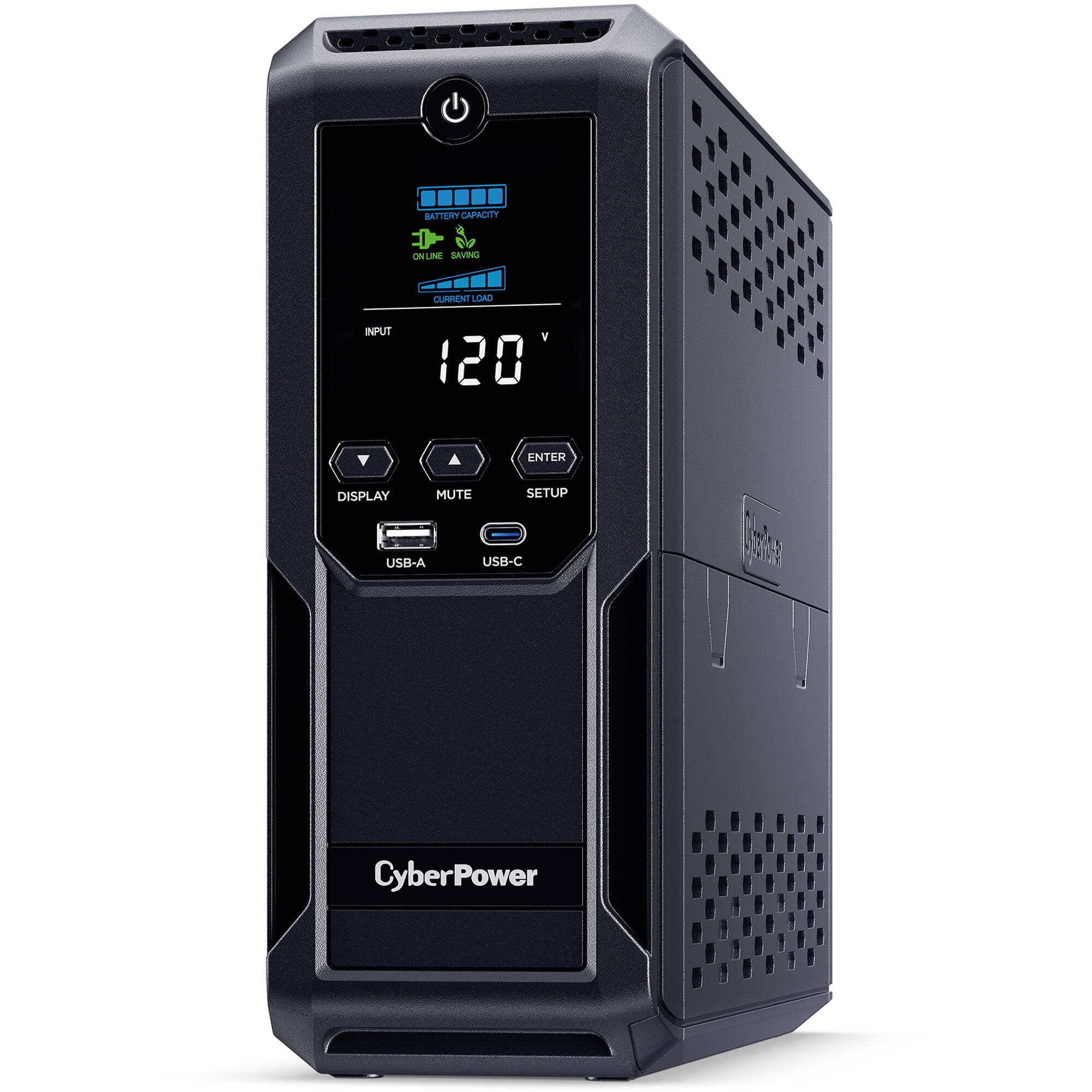 CyberPower CP1500AVRLCD3 1,500 VA mini-tower UPS with LCD display and USB ports