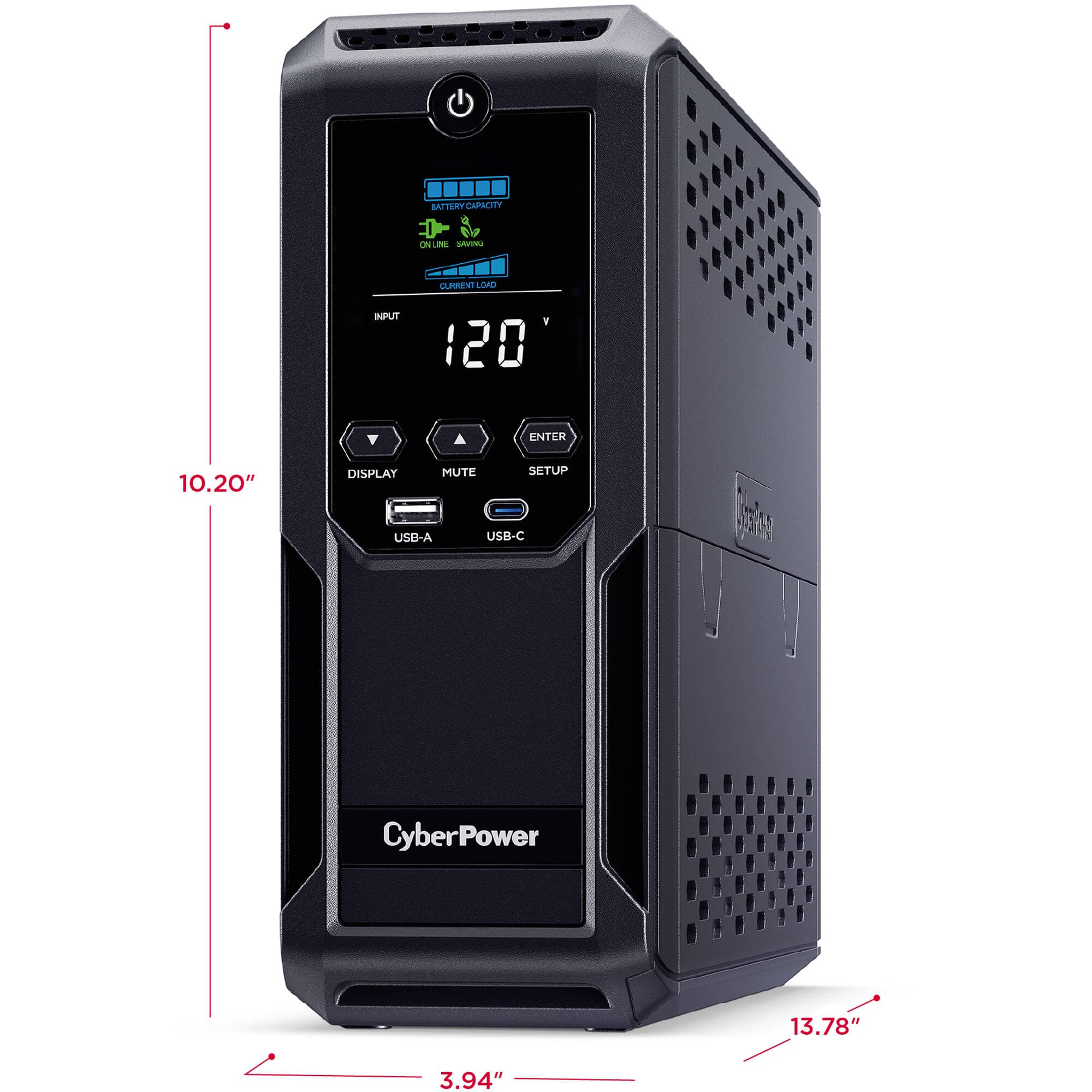 CyberPower CP1500AVRLCD3 1,500 VA mini-tower UPS with LCD display and USB ports