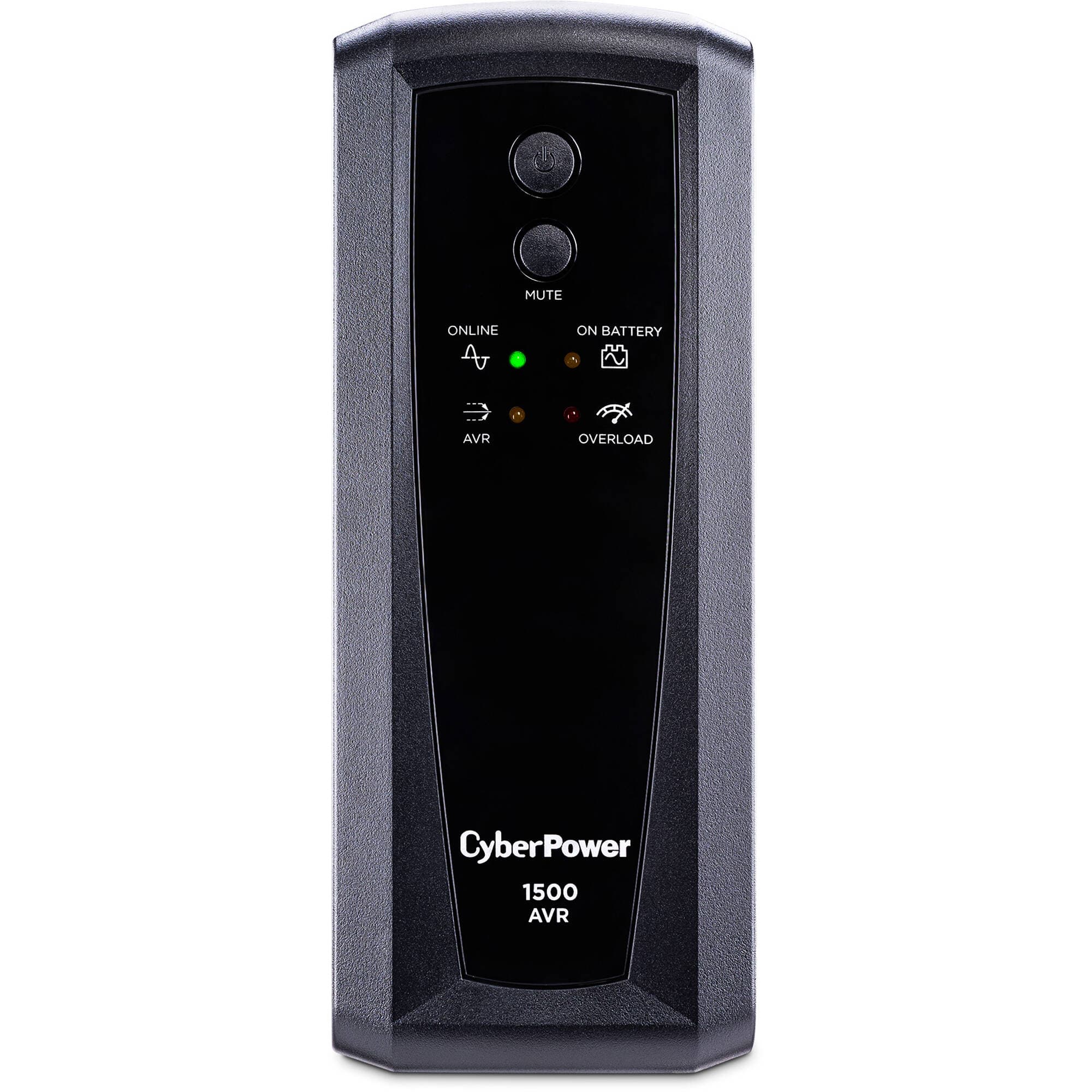 CyberPower CP1500AVRT 1,500 VA 900 W desktop UPS with PowerPanel software