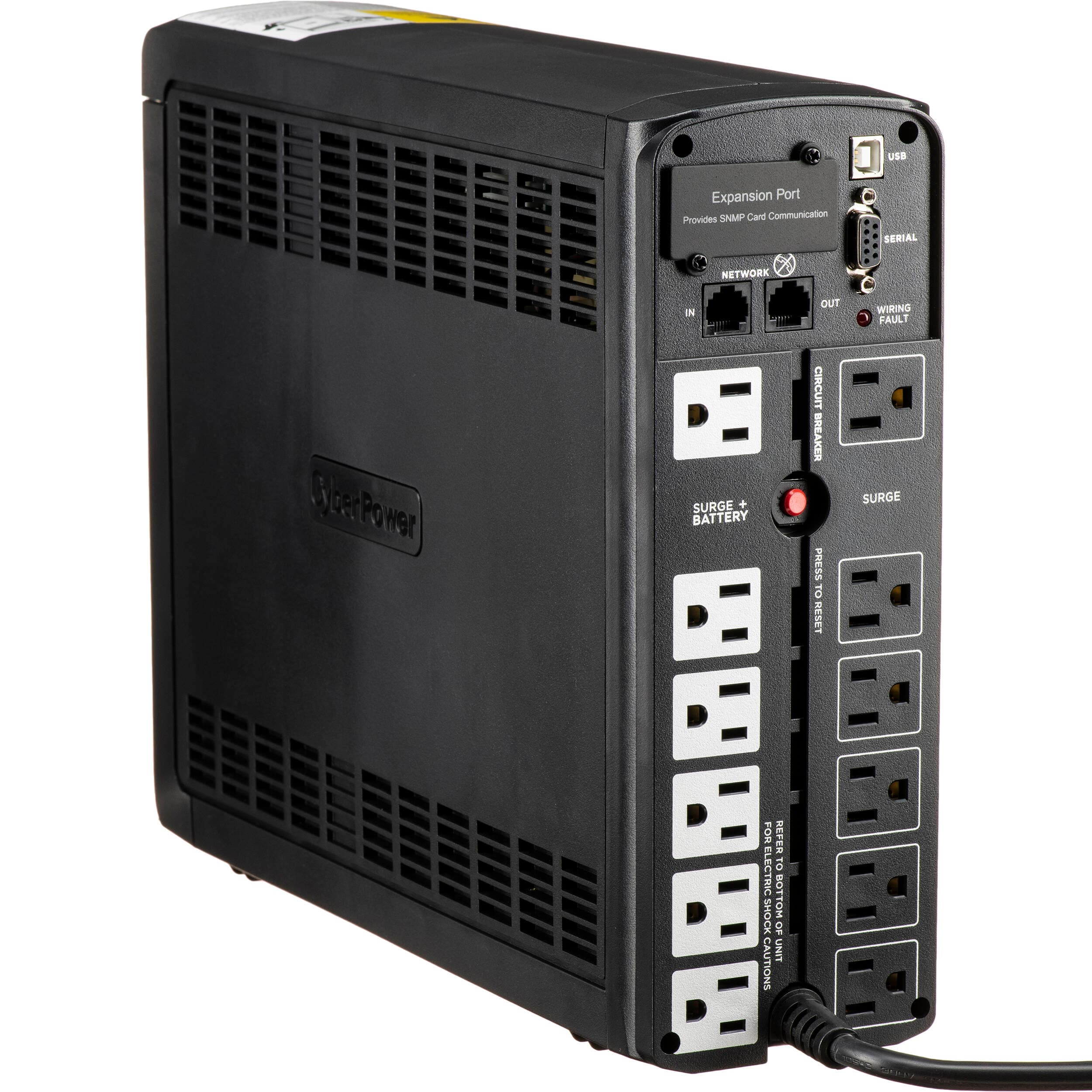 CyberPower CP1500PFCLCD 1500 VA mini-tower UPS with LCD and 12 outlets