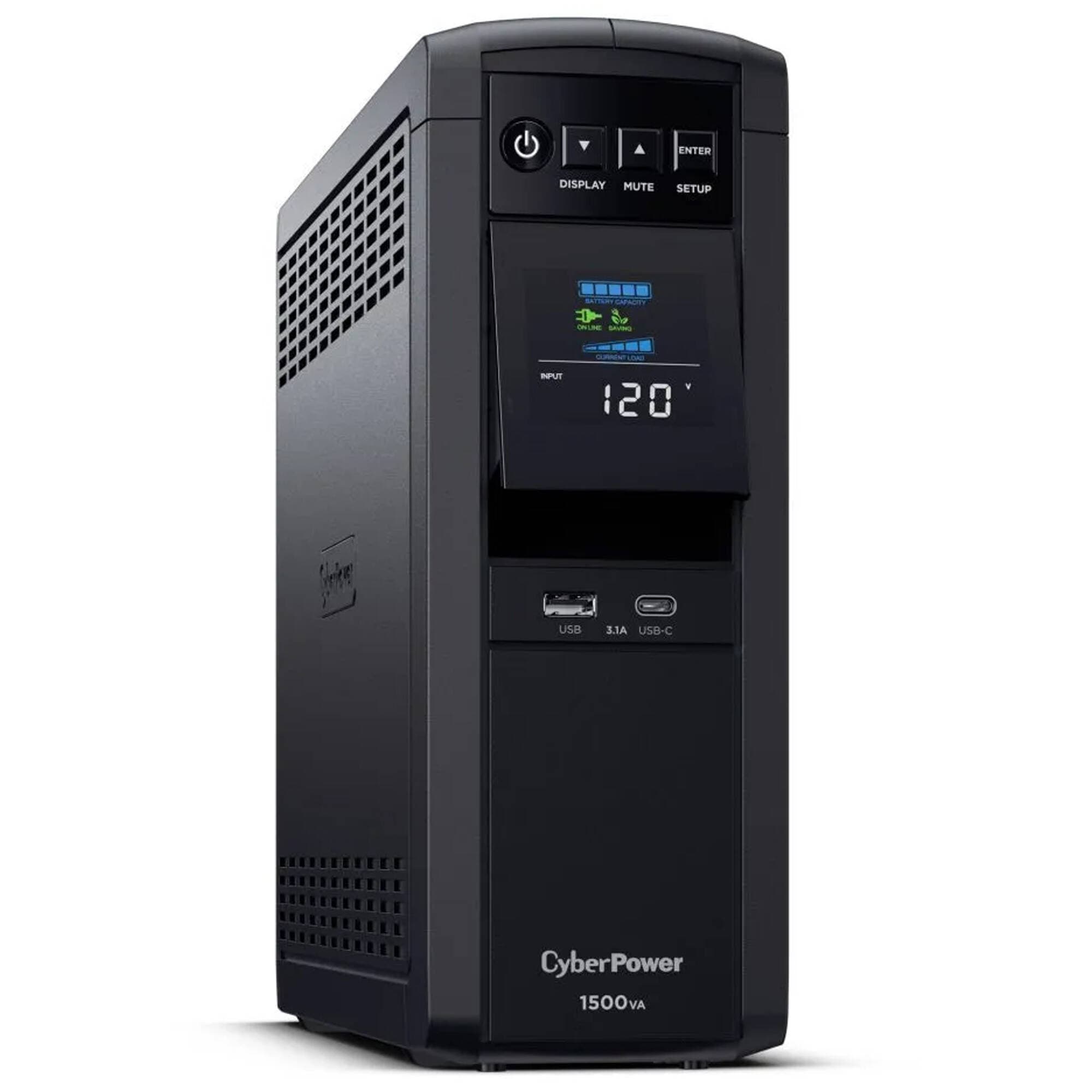 CyberPower CP1500PFCLCDTAA 1500 VA PFC UPS | TAA, LCD, USB, 120 V
