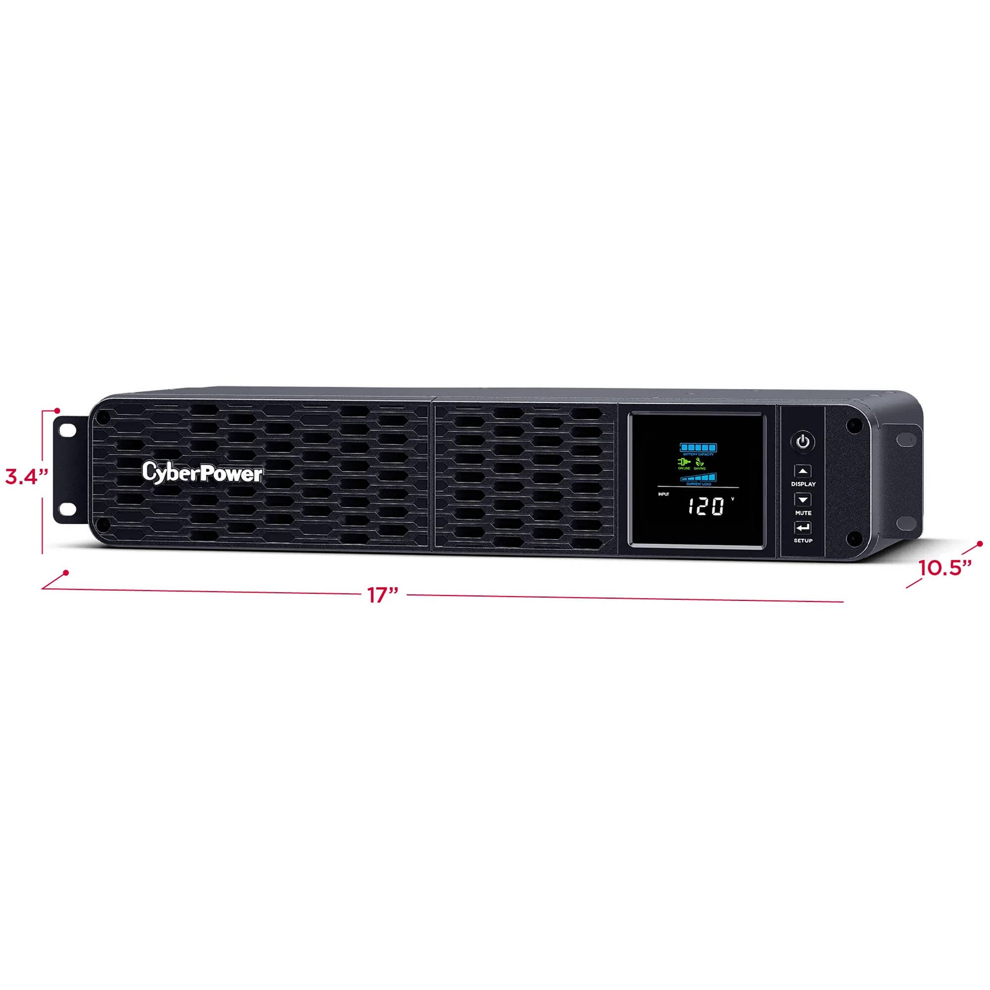 CyberPower CP1500PFCRM2U 1500VA 2U rackmount UPS with sine wave output, LCD, and SNMP support