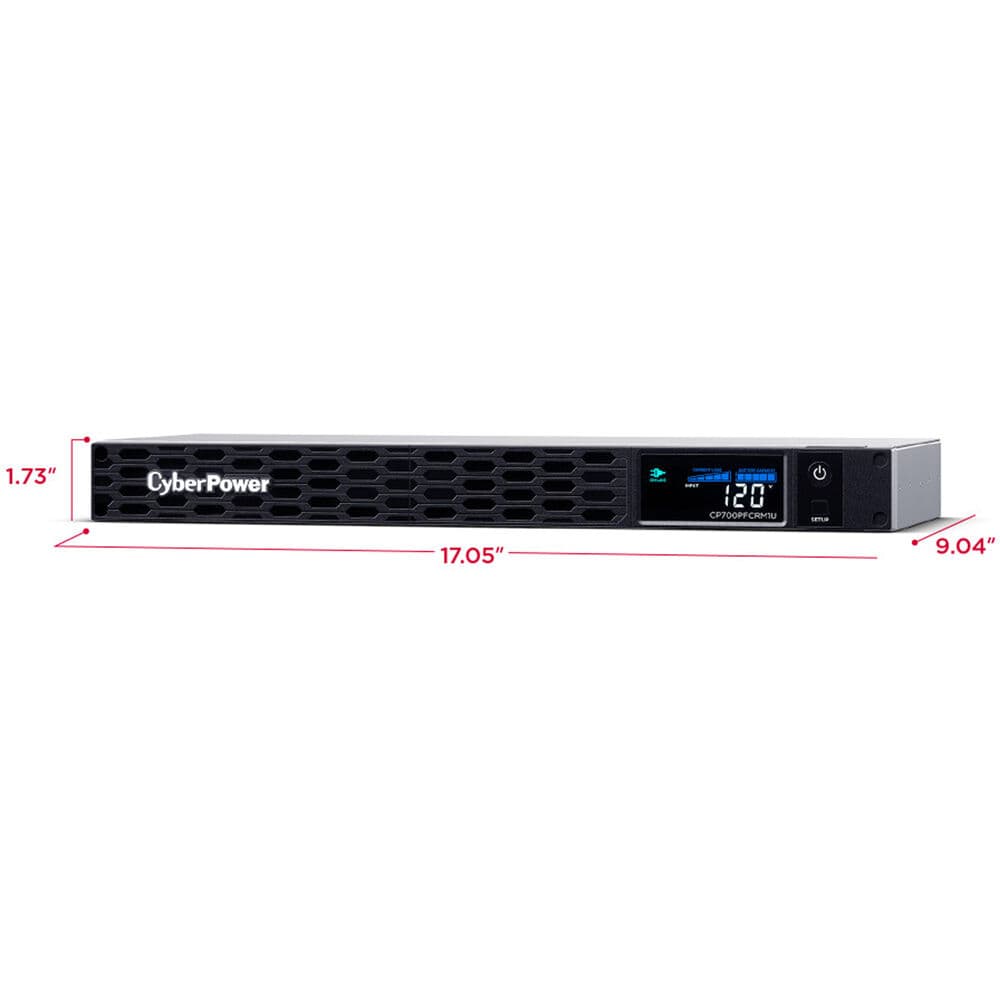 CyberPower CP700PFCRM1U 700 VA 1U rack mount UPS with 6 NEMA 5-15R outlets