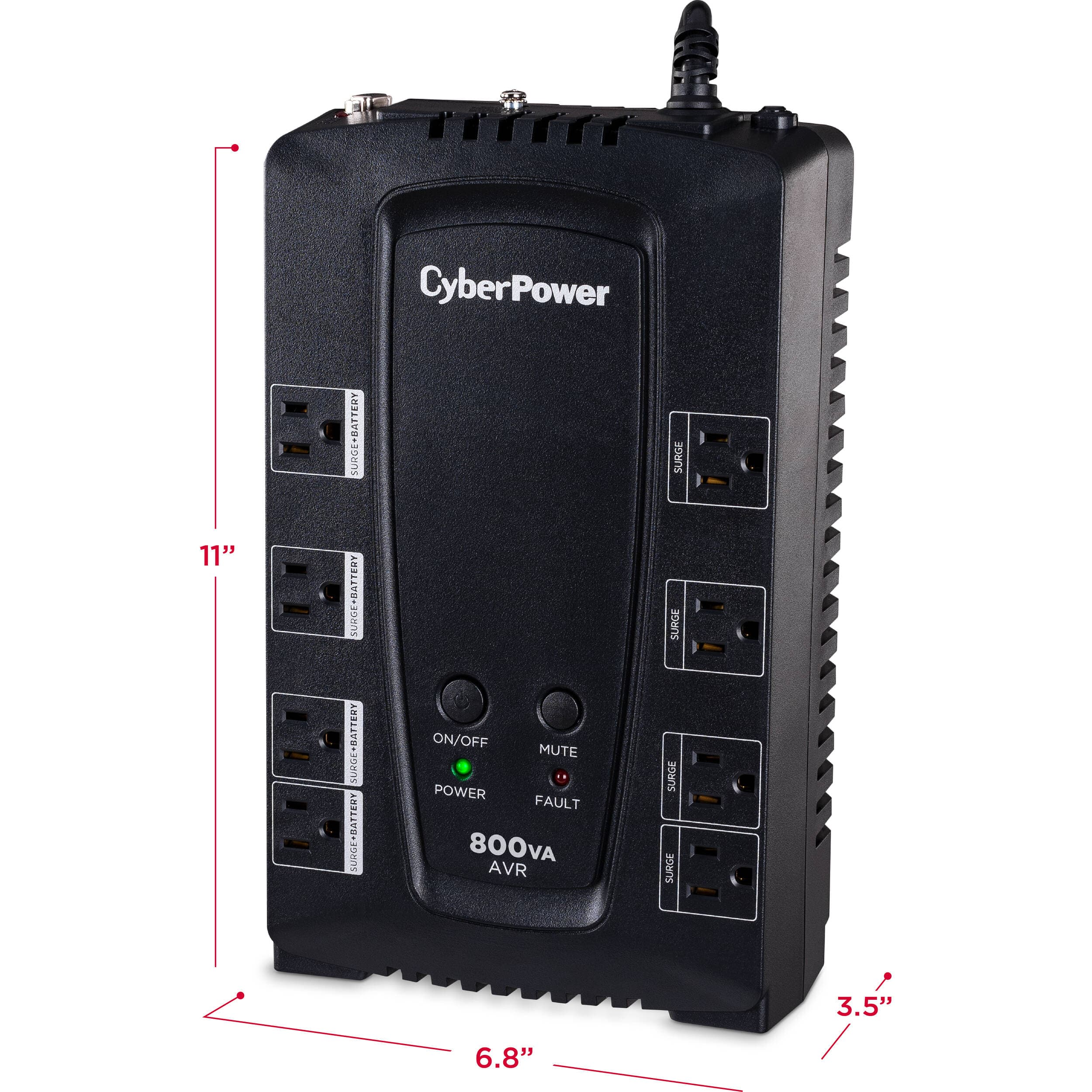 CyberPower CP800AVR 800VA 450W desktop UPS with AVR and 8 outlets