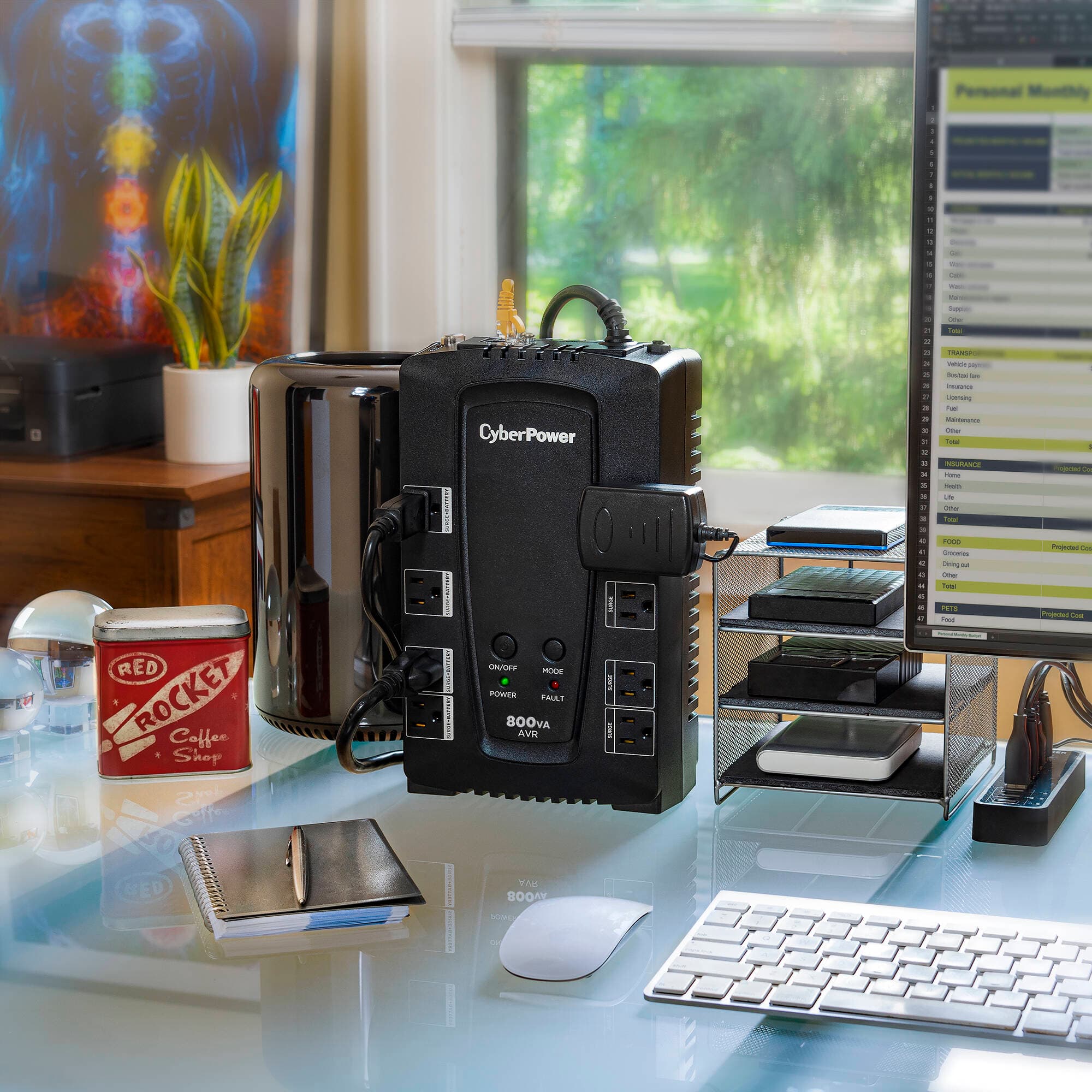 CyberPower CP800AVR 800VA 450W desktop UPS with AVR and 8 outlets