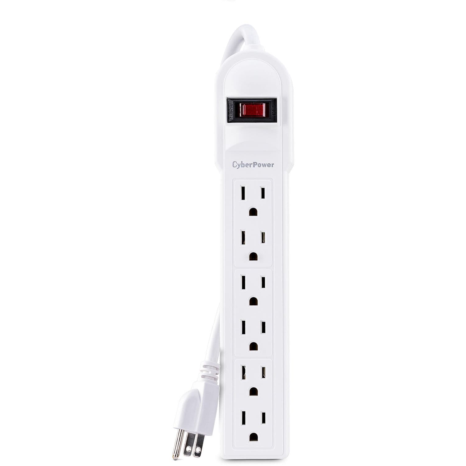 CyberPower CSB606W 6 ft 900 J Surge Protector | EMI/RFI, 6 Outlets