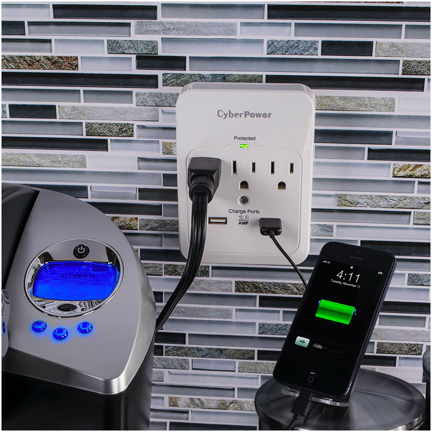 CyberPower CSP300WUR1 professional surge protector with USB charging