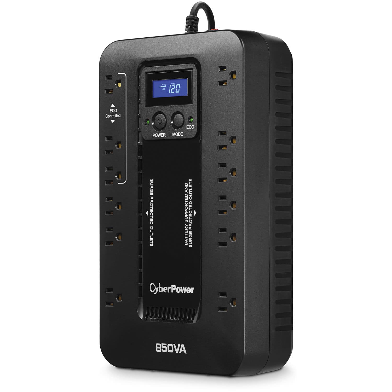 CyberPower EC850LCD 850 VA Standby UPS, LCD, 12 Outlets | Desktop UPS