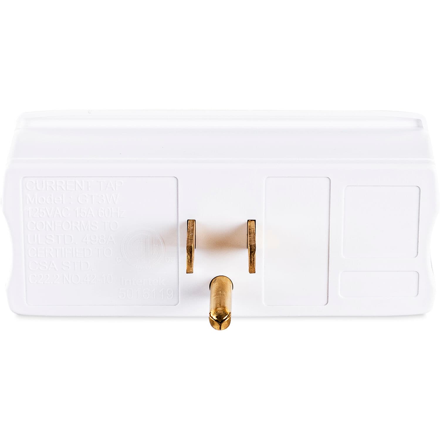 CyberPower GT3W white straight outlet adapter with three NEMA 5-15R outlets