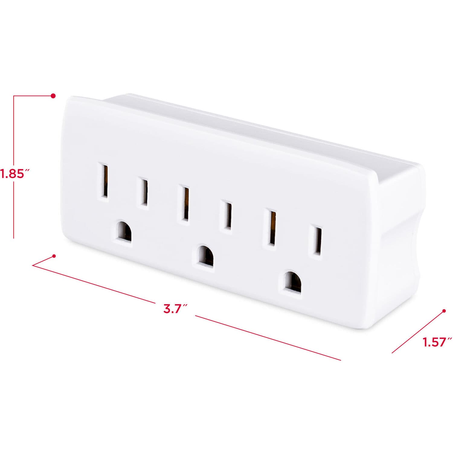 CyberPower GT3W white straight outlet adapter with three NEMA 5-15R outlets
