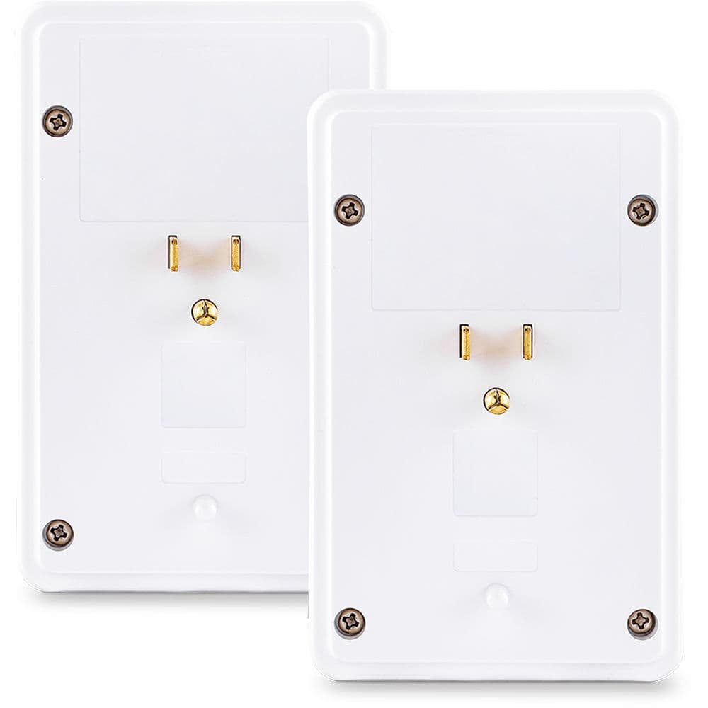 White CyberPower wall tap with 2 outlets and 2 USB charging ports, 2-pack