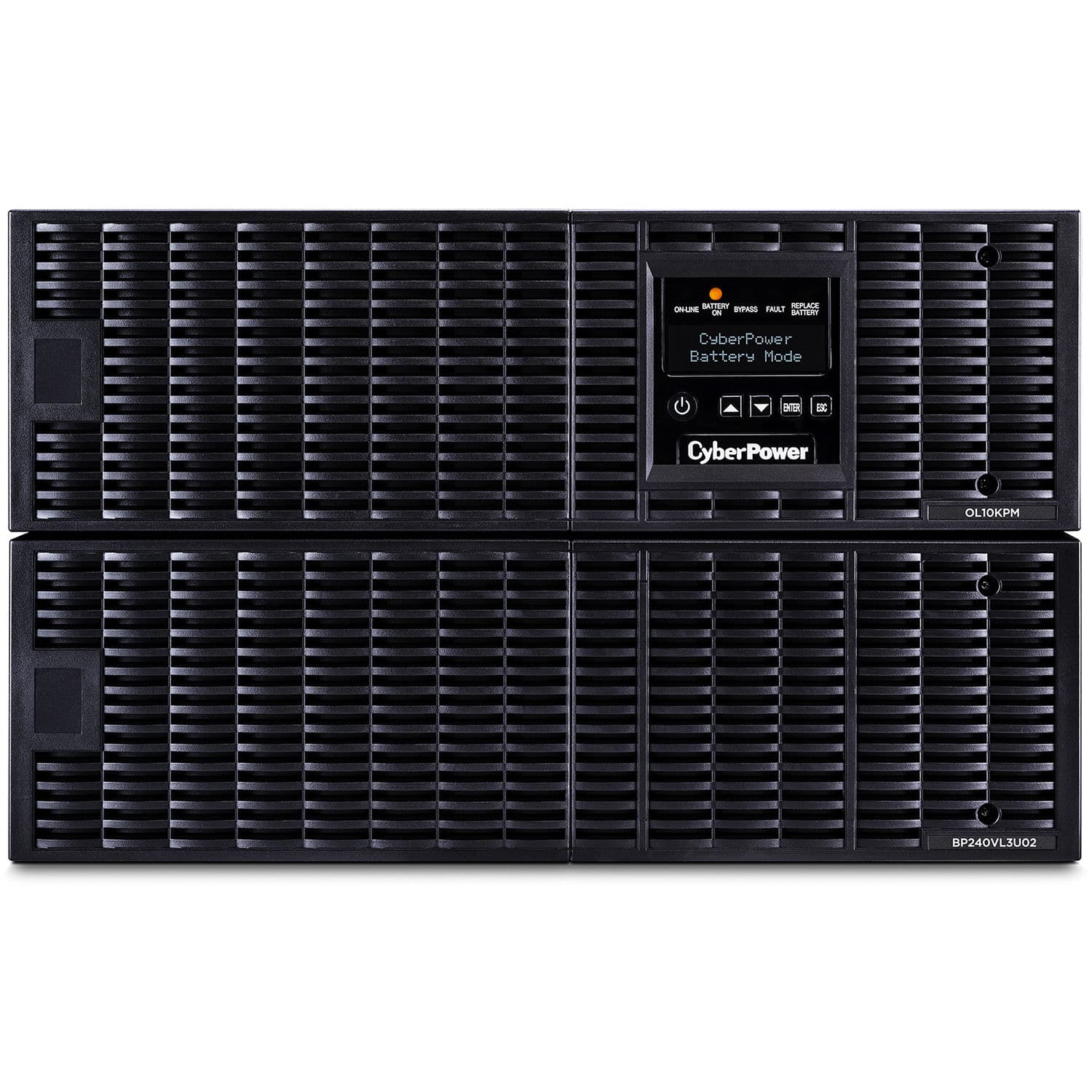 CyberPower OL10KRT 10,000 VA online UPS with rack tower chassis, LCD display, and RMCARD support