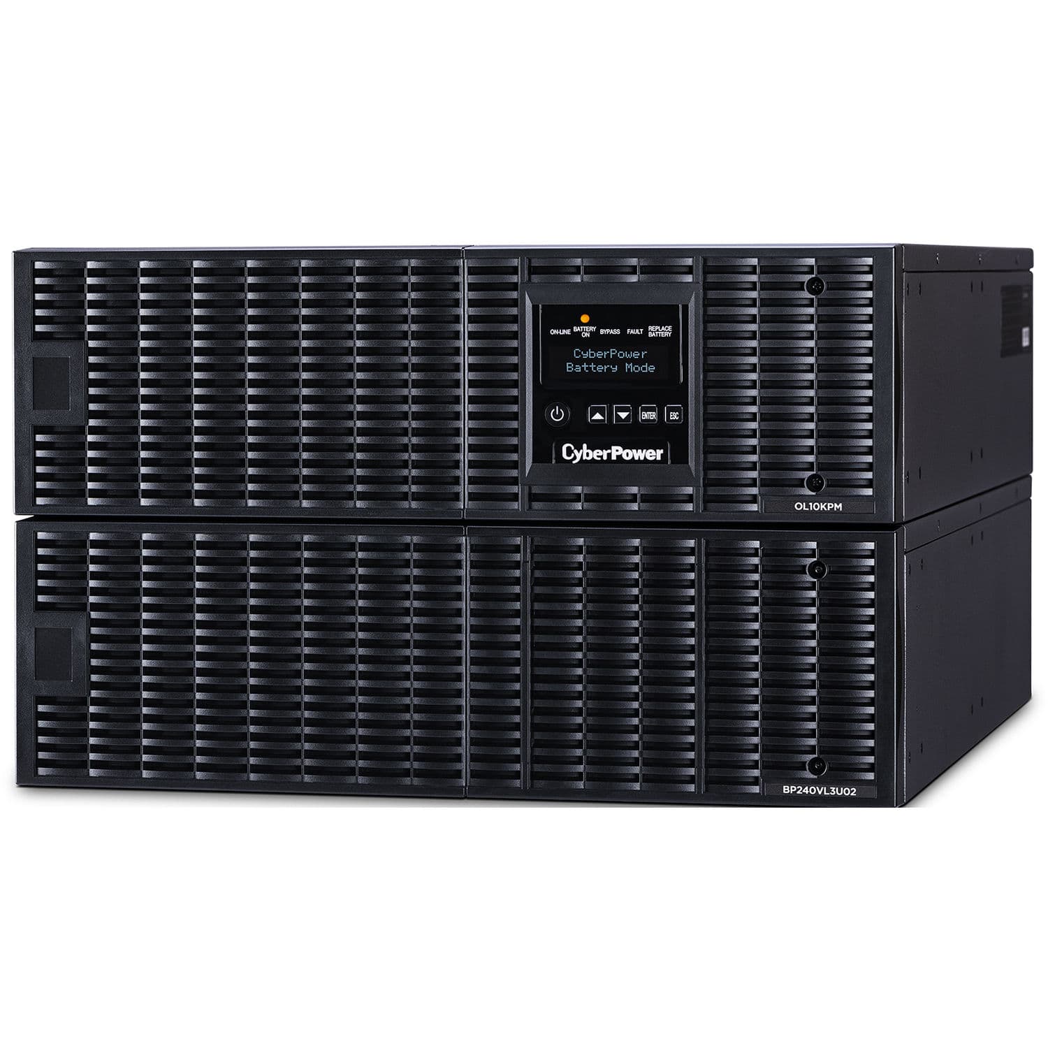 CyberPower OL10KRT 10,000 VA online UPS with rack tower chassis, LCD display, and RMCARD support