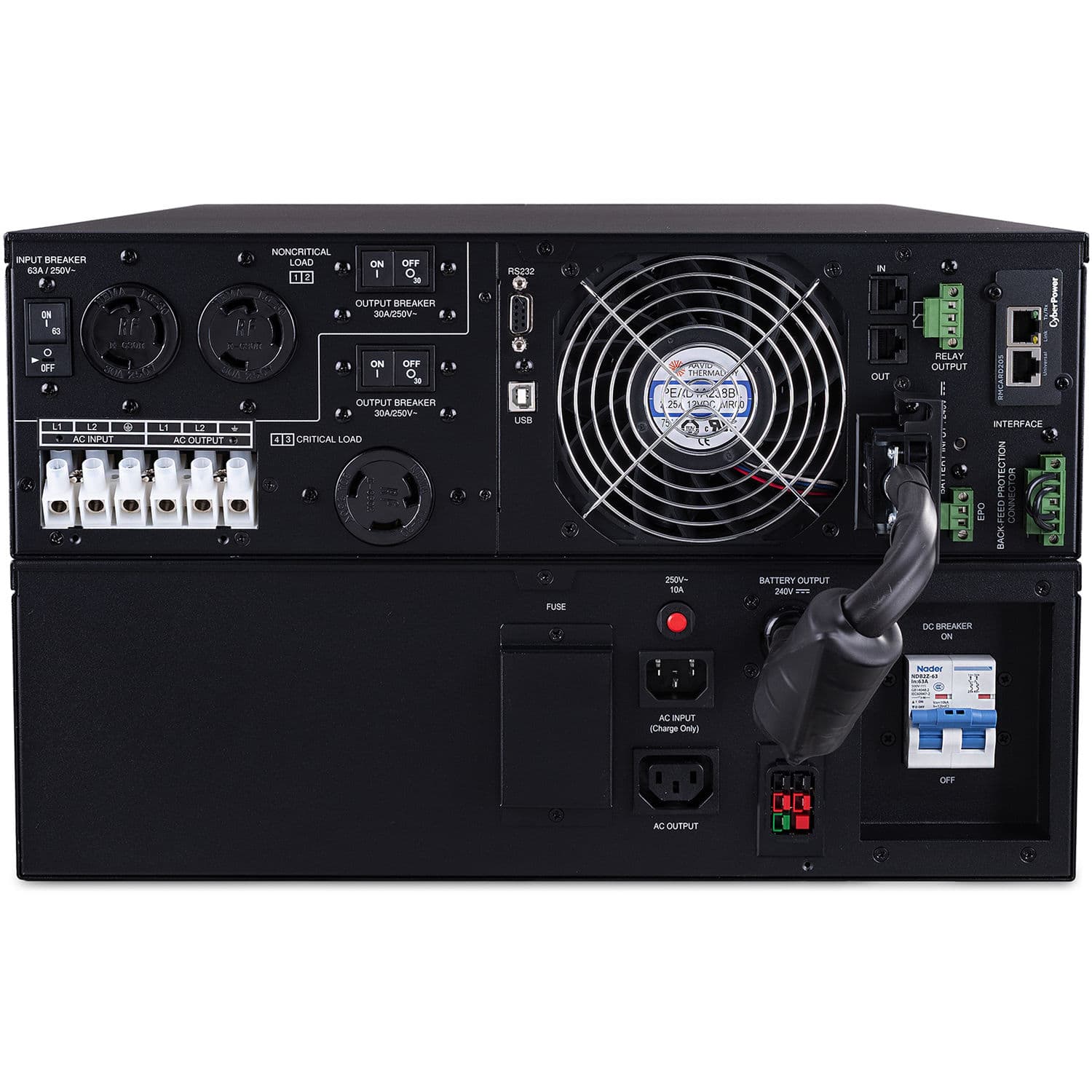 CyberPower OL10KRT 10,000 VA online UPS with rack tower chassis, LCD display, and RMCARD support