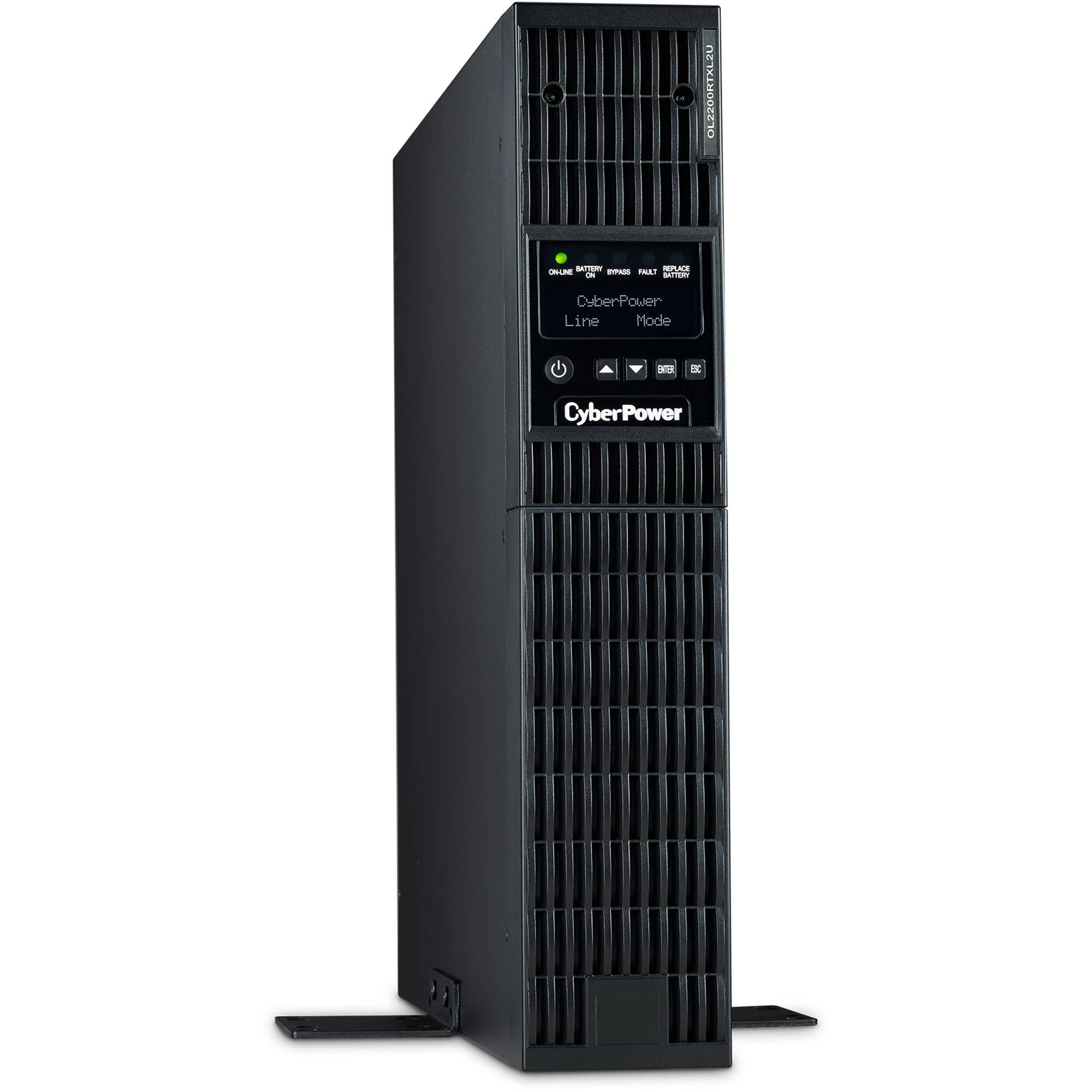 CyberPower OL2200RTXL2U 2,000 VA online UPS with 2U rack/tower design and LCD display