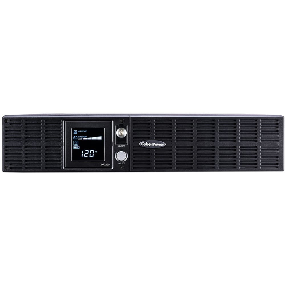 CyberPower OR2200LCDRT2U 2U rack-mount UPS with LCD display, AVR, and 8 outlets