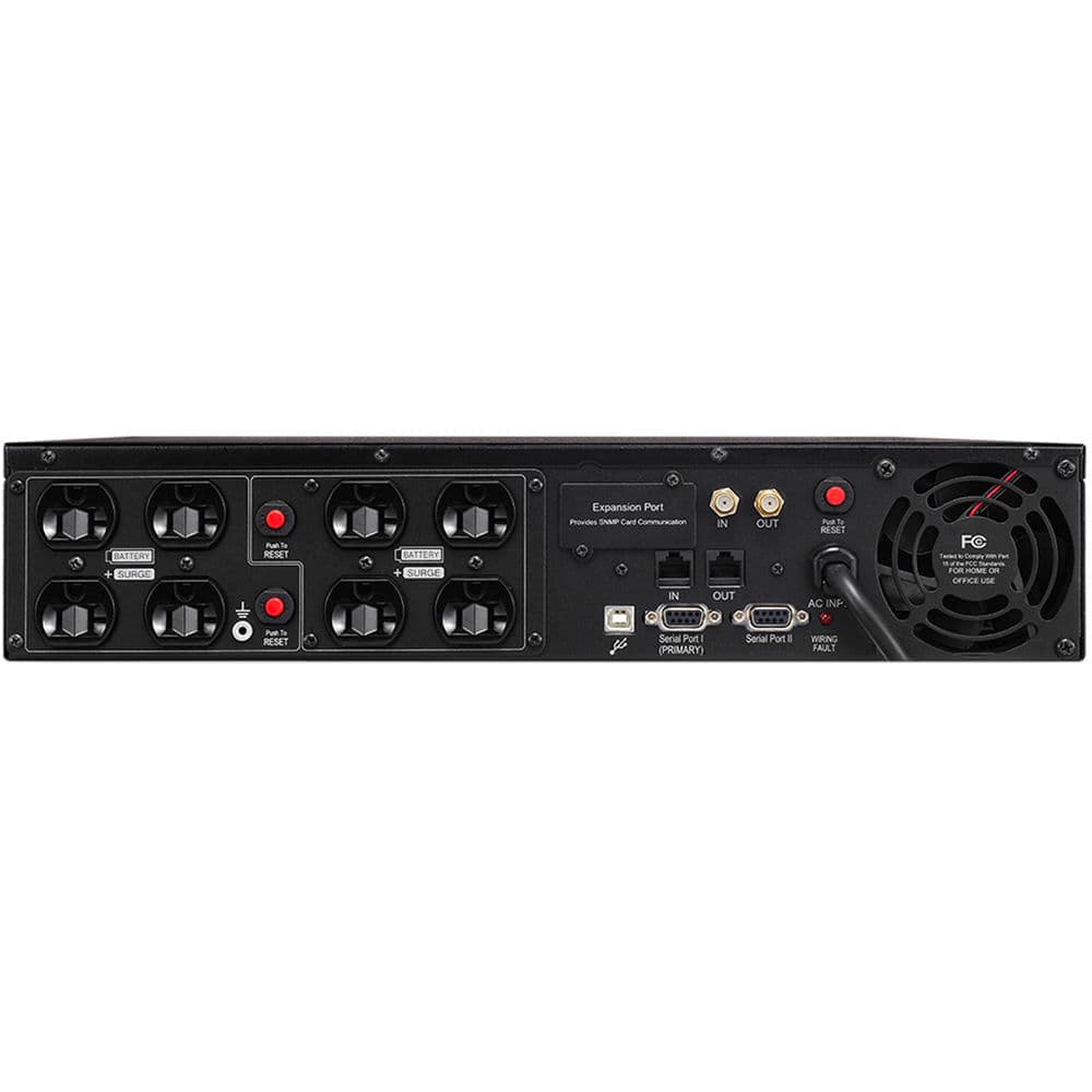 CyberPower OR2200LCDRT2U 2U rack-mount UPS with LCD display, AVR, and 8 outlets