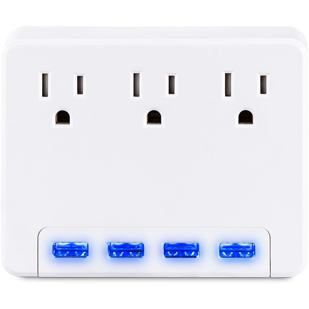 CyberPower P3WU USB charging station with four lighted ports and 4.2A total output