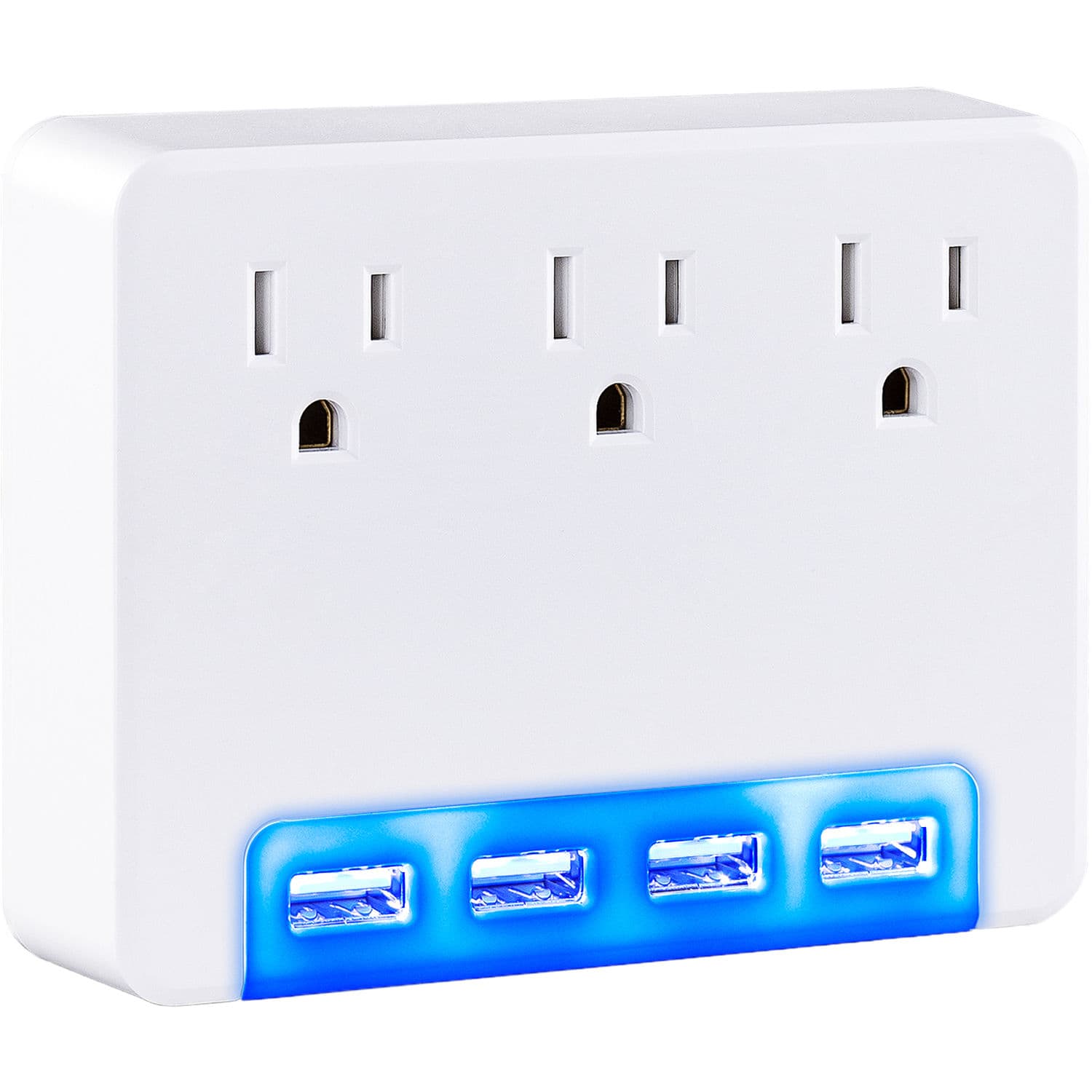 4 USB 3.4a Ports Multi Color Glow 1-Year Warranty