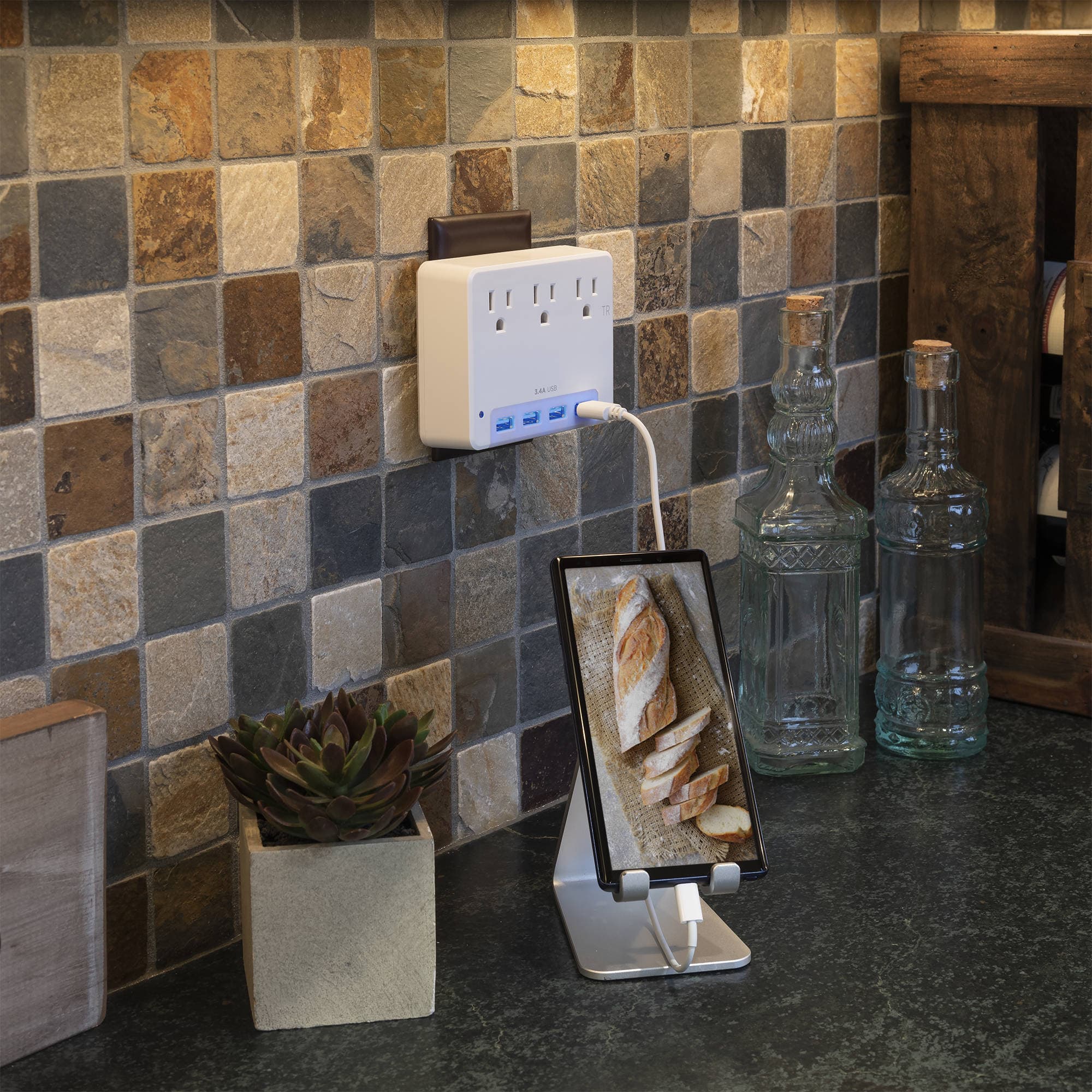 CyberPower P3WUN surge protector with 4 USB ports, 3.4 A output, and night light