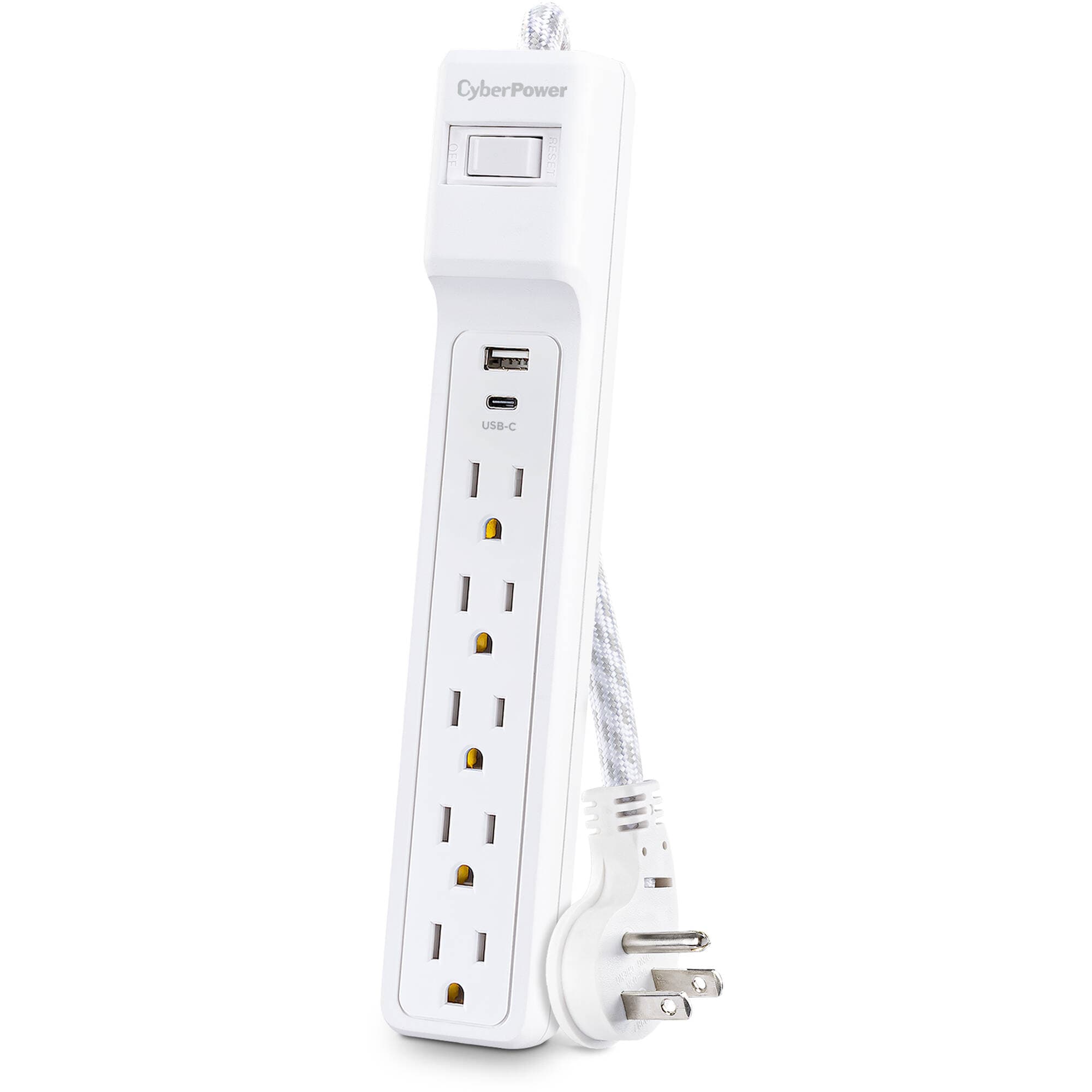 CyberPower P504UC 5-outlet surge suppressor with 2 USB charging ports for desktop power protection